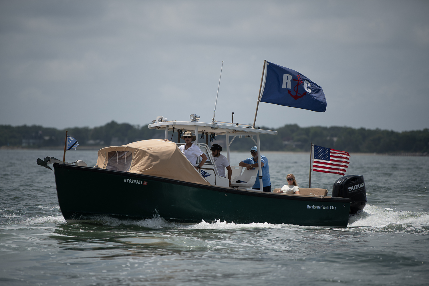 The committee boat from Breakwater Yacht Club.  GARY SENFT/EASTENDMARINEPHOTOGRAPHY.COM