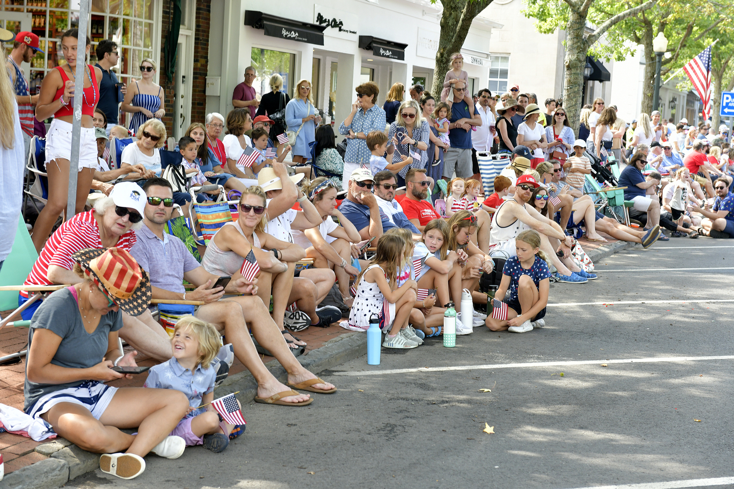 Spectators at the parade on Tuesday.