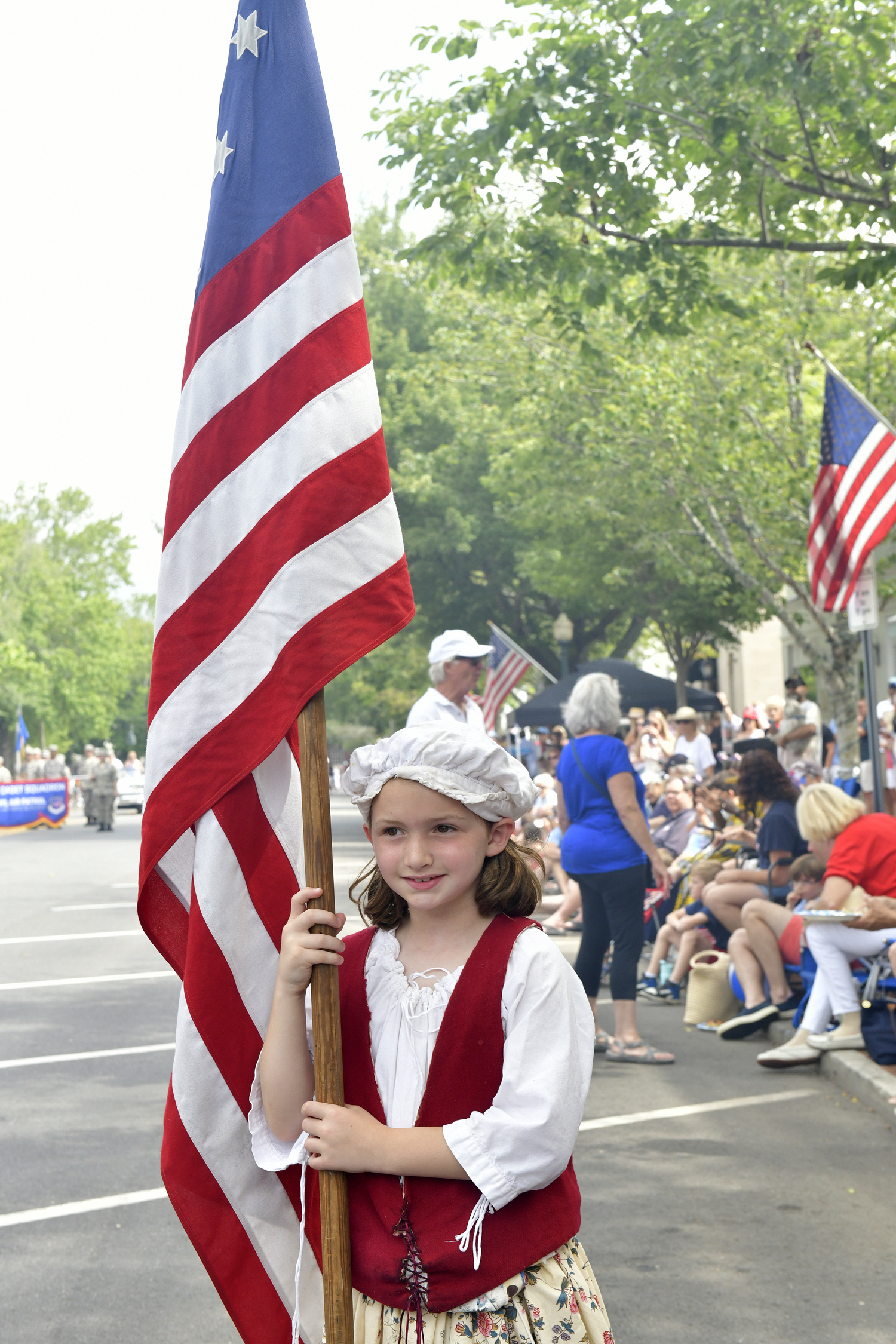 Elizabeth Veccio marches with the Third New York Regiment during the parade.