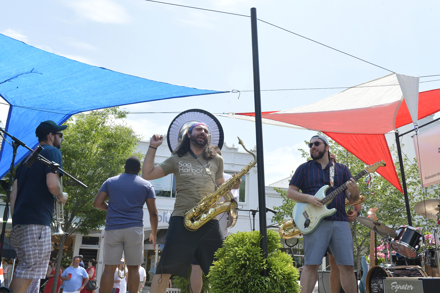 REEB performs on the Sag Harbor American Music Festival Float.