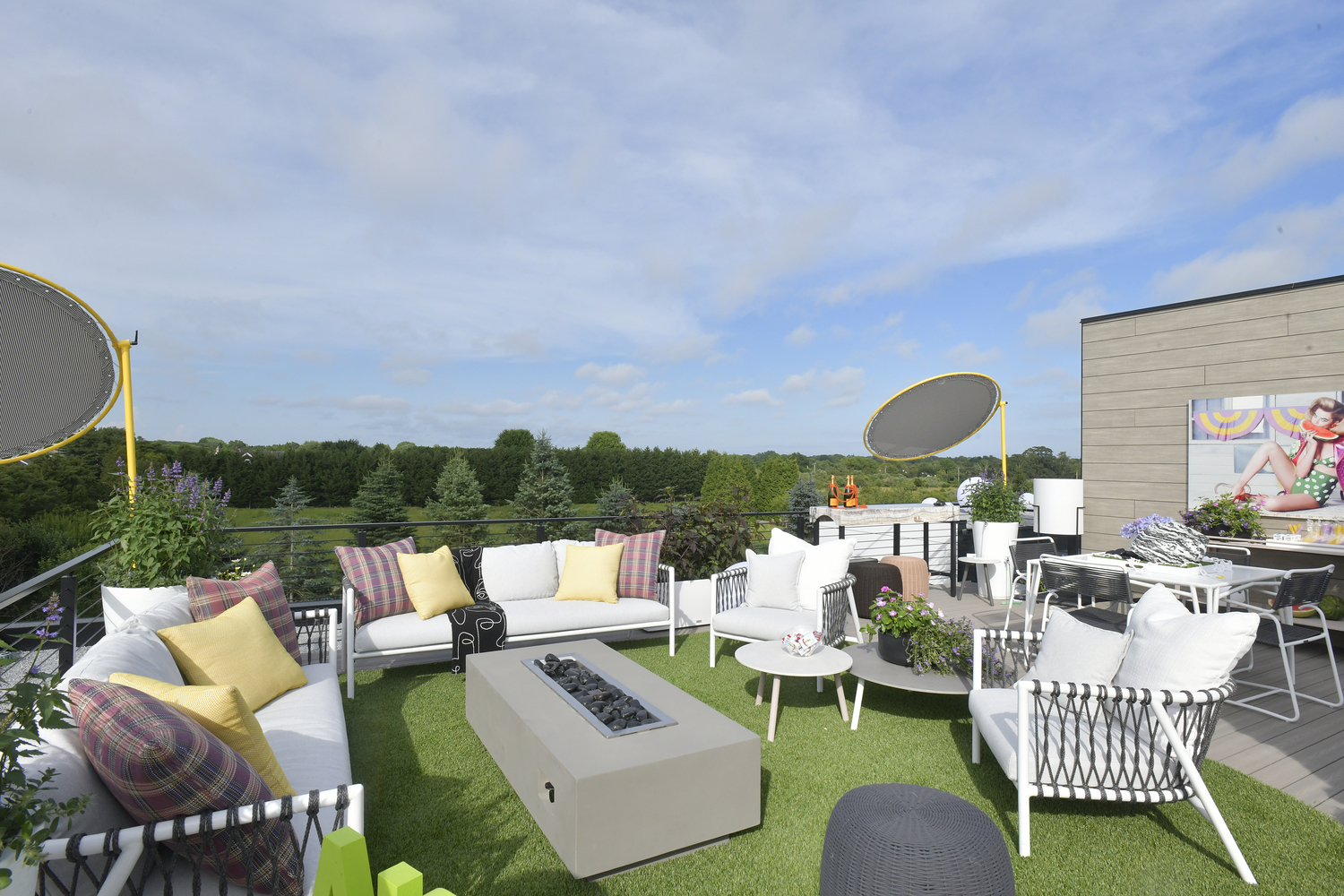 The rooftop at Holiday House Hamptons by Amy Storm & Co.  DANA SHAW