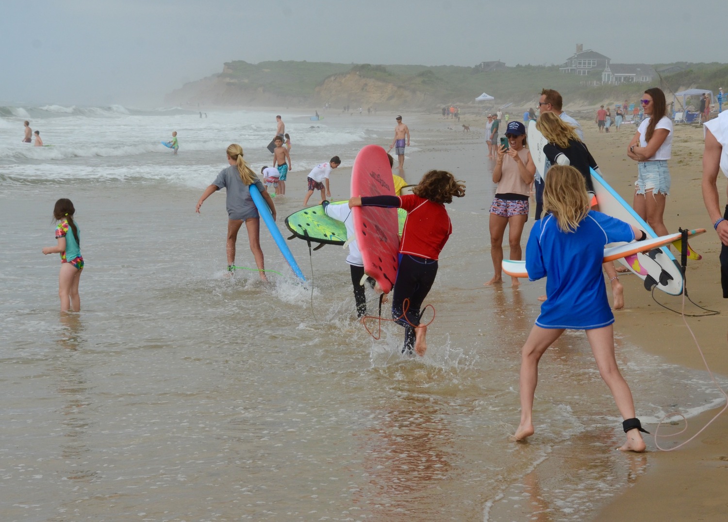 Younger surfers get ready for the contest.    KYRIL BROMLEY