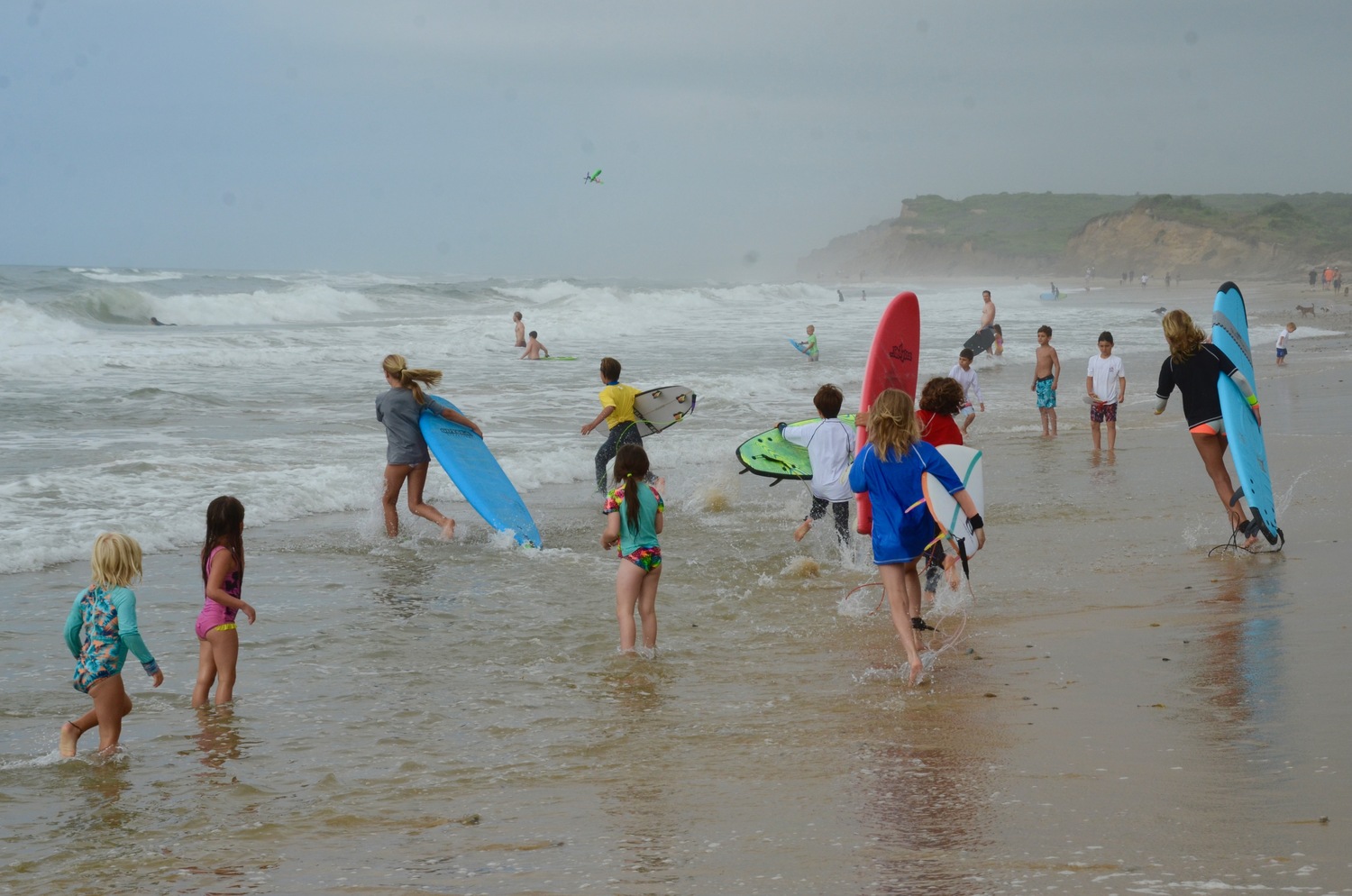Younger surfers get ready for the contest.    KYRIL BROMLEY