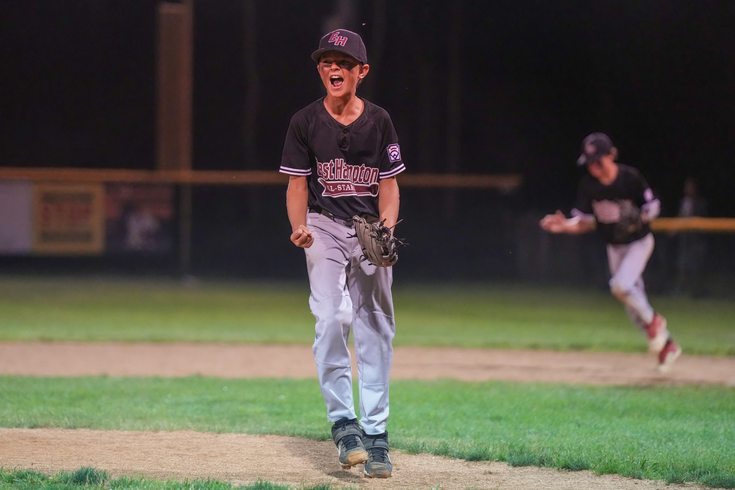 Colin Grisch is pumped up after striking out the game's final batter  RON ESPOSITO