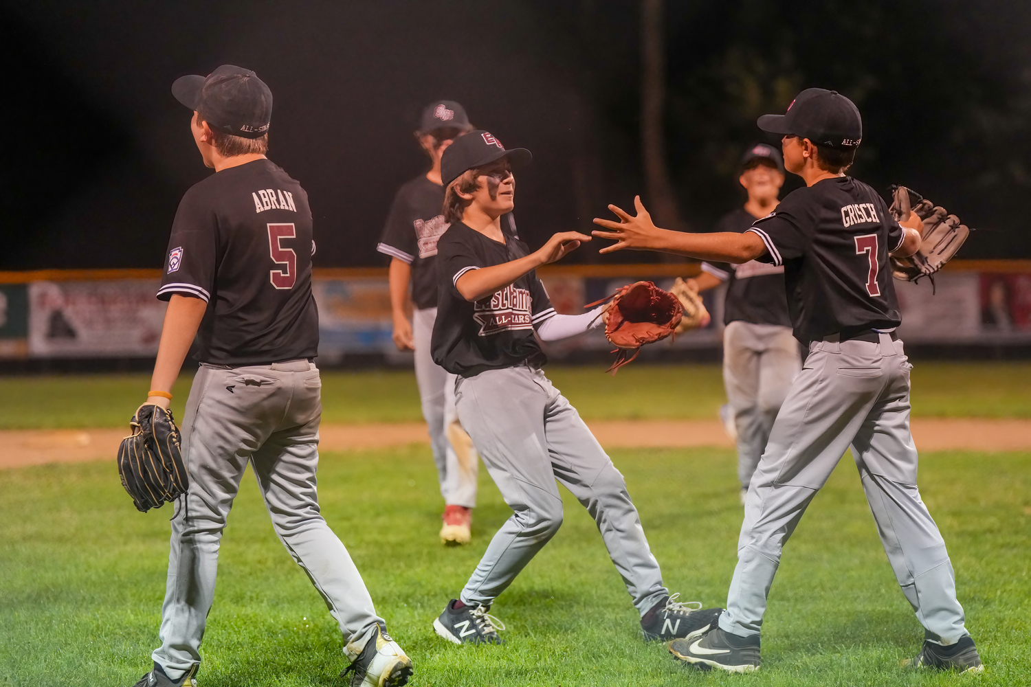 East Hampton's 12U All-Stars are pumped up following their 4-0 victory over North Shore on Thursday night that advanced them to the District 36 Championship. RON ESPOSITO