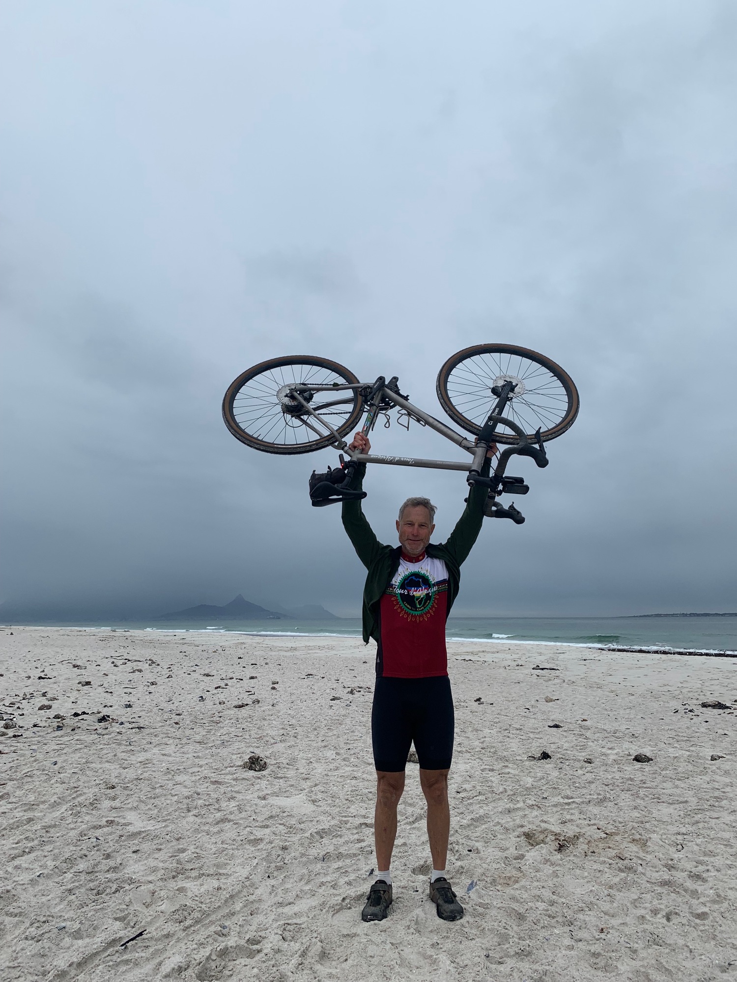 Joe Louchheim finishes the Tour d'Afrique in Cape Town, South Africa. COURSTESY JOE LOUCHHEIM