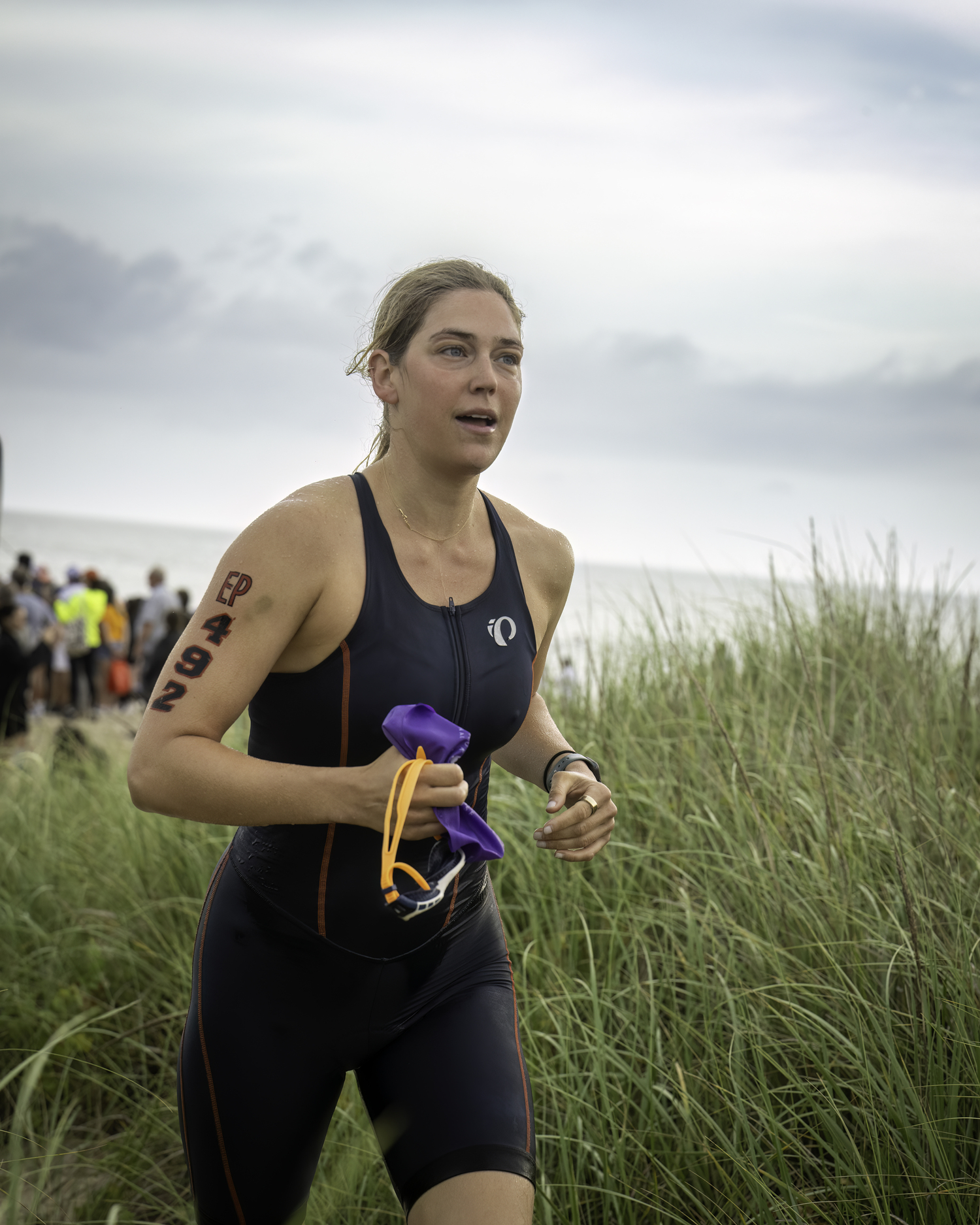 Lucy Scott was the first woman out of the water on Sunday.   MARIANNE BARNETT