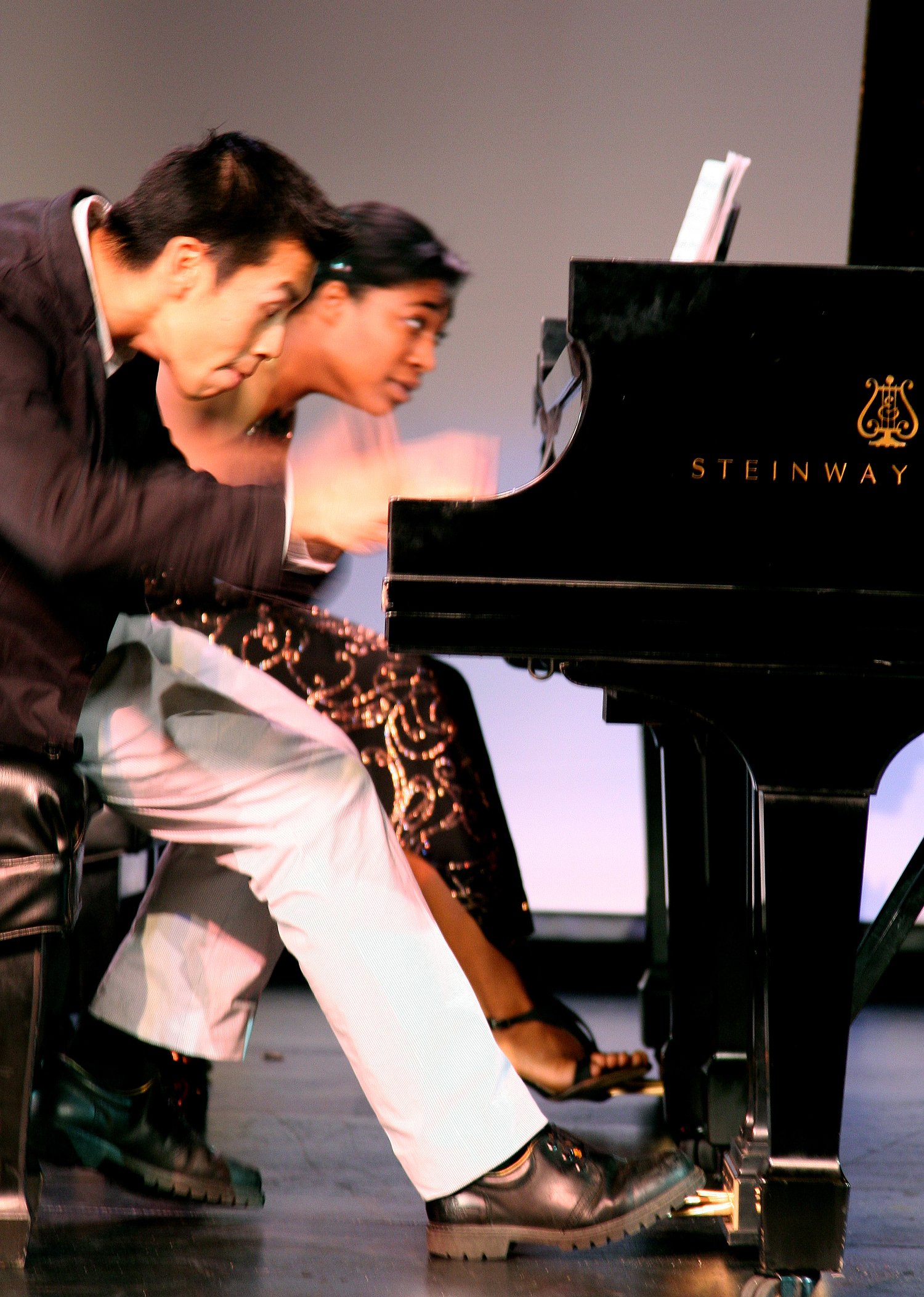 Pictured: Former Pianofest students Martin Leung and 2023 Grammy Award winner Michelle Cann. COURTESY NATALIA CLARKE