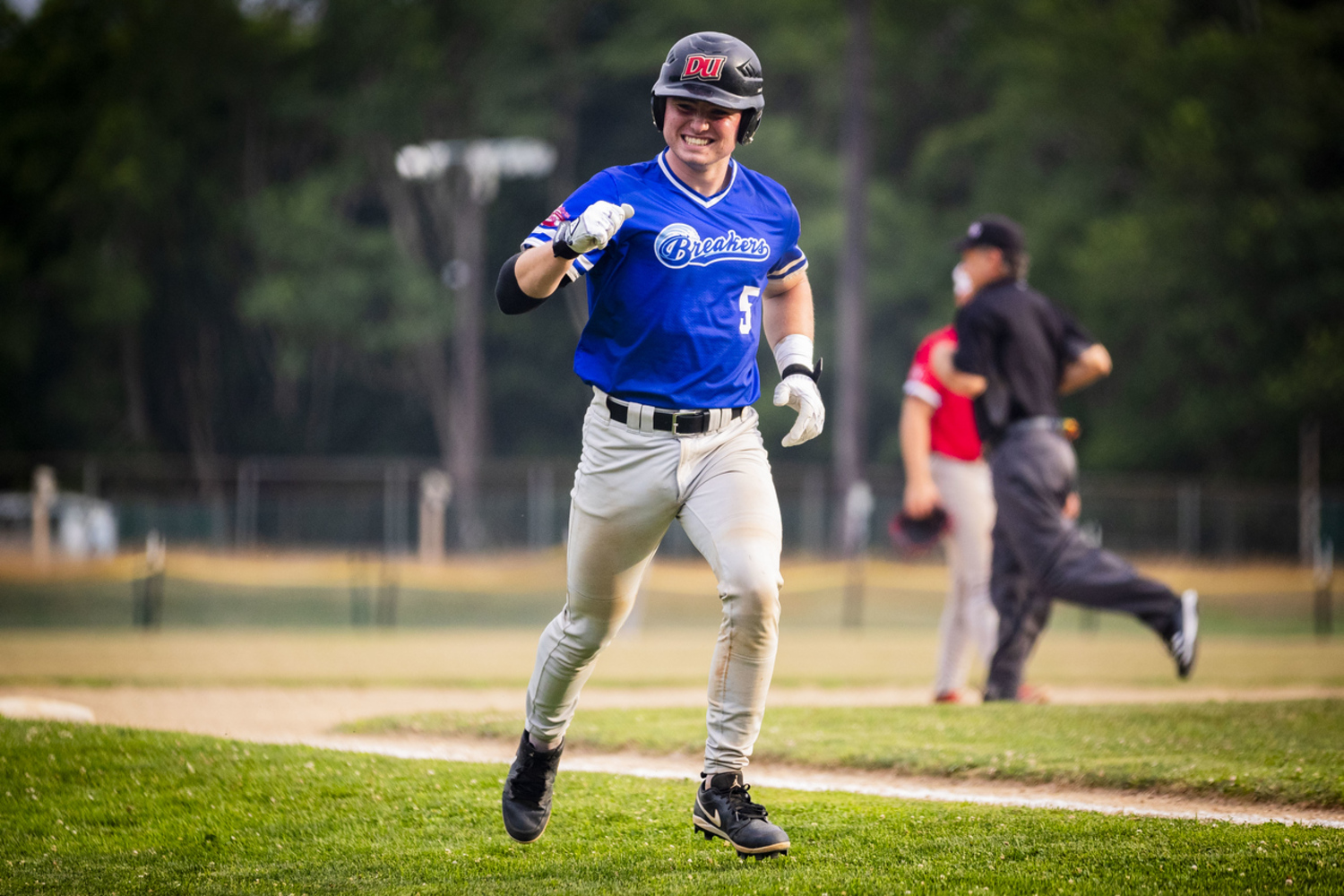 Ty Gilligan after hitting the game-tying two-run home run in the HCBL All-Star Game on July 15.    DEMETRIUS KAZANAS