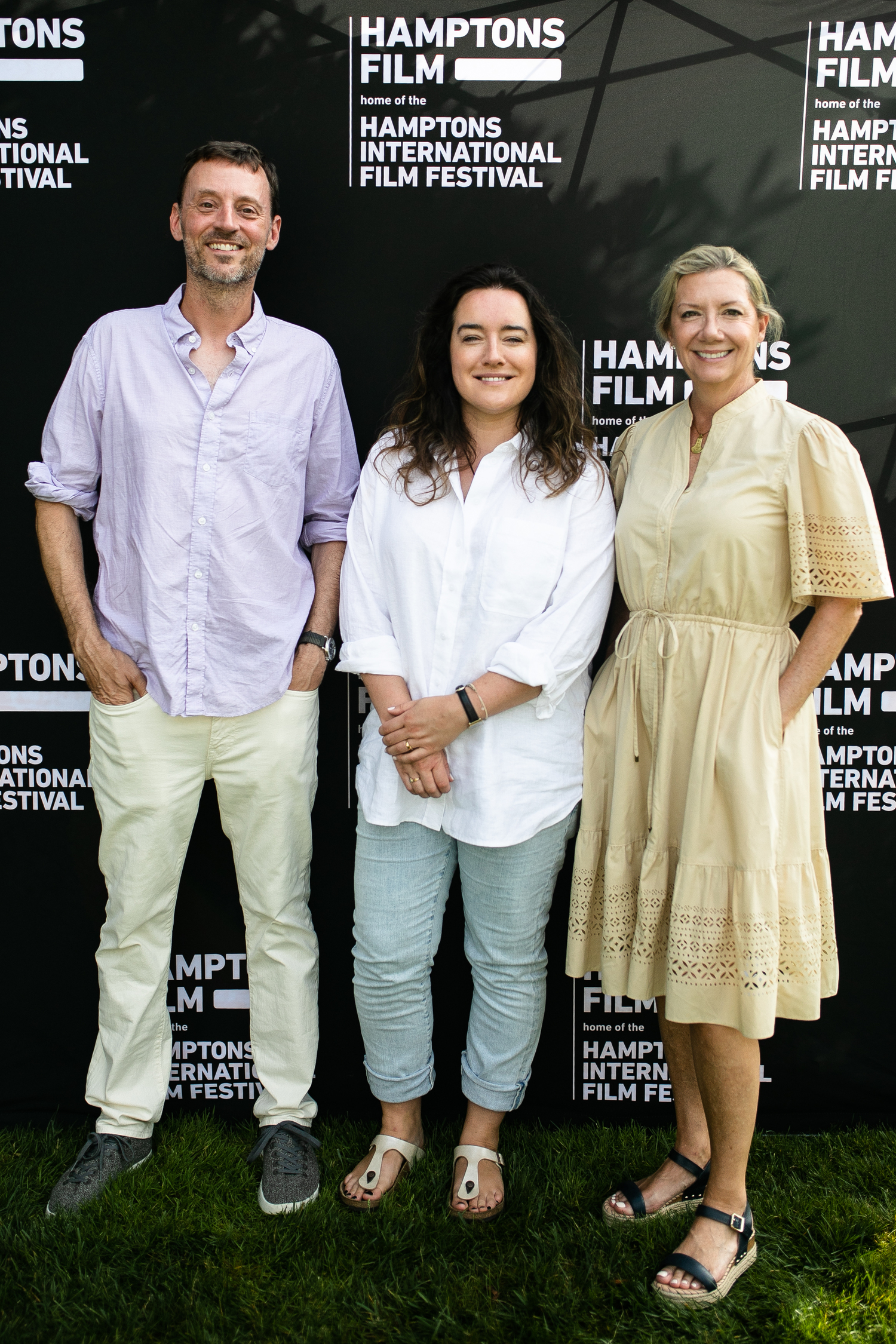 HamptonsFilm Artistic Director David Nugent, “The Deepest Breath” director Laura McGann, and HamptonsFilm Executive Director Anne Chaisson at the July 8 SummerDocs screening of the film. COURTESY HAMPTONSFILM