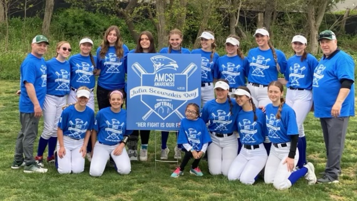 The Ward Melville softball team, coached by Hampton Bays social studies teacher, played its annual charity game in the spring for the Southampton Fresh Air Home.