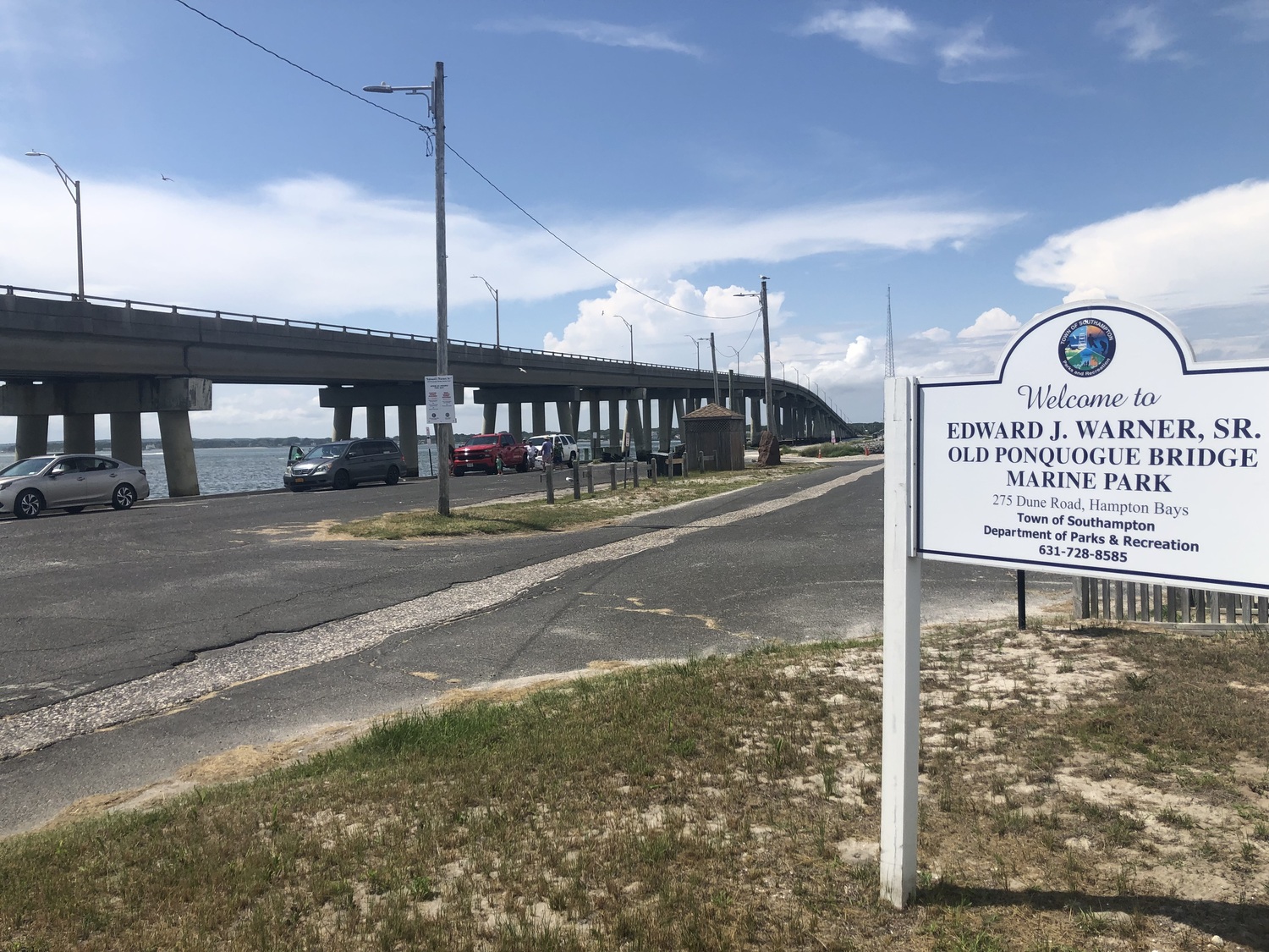 The view at the Edward Warner Sr. Old Ponquogue Bridge Marine Park in Hampton Bays. CAILIN RILEY