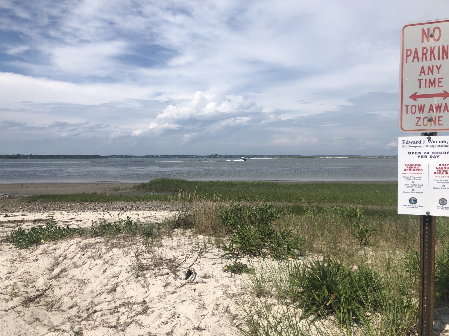 The view at the Edward Warner Sr. Old Ponquogue Bridge Marine Park in Hampton Bays. CAILIN RILEY