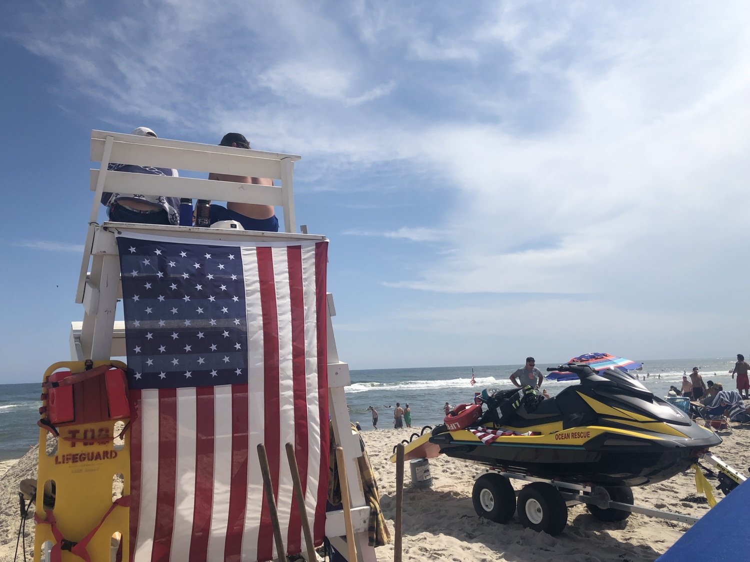 Fourth of July at Ponquogue Beach in Hampton Bays. Ponquogue is one of four Southampton Town beaches with lifeguards west of the Shinnecock Canal. There are three lifeguarded town beaches east of the canal. CAILIN RILEY