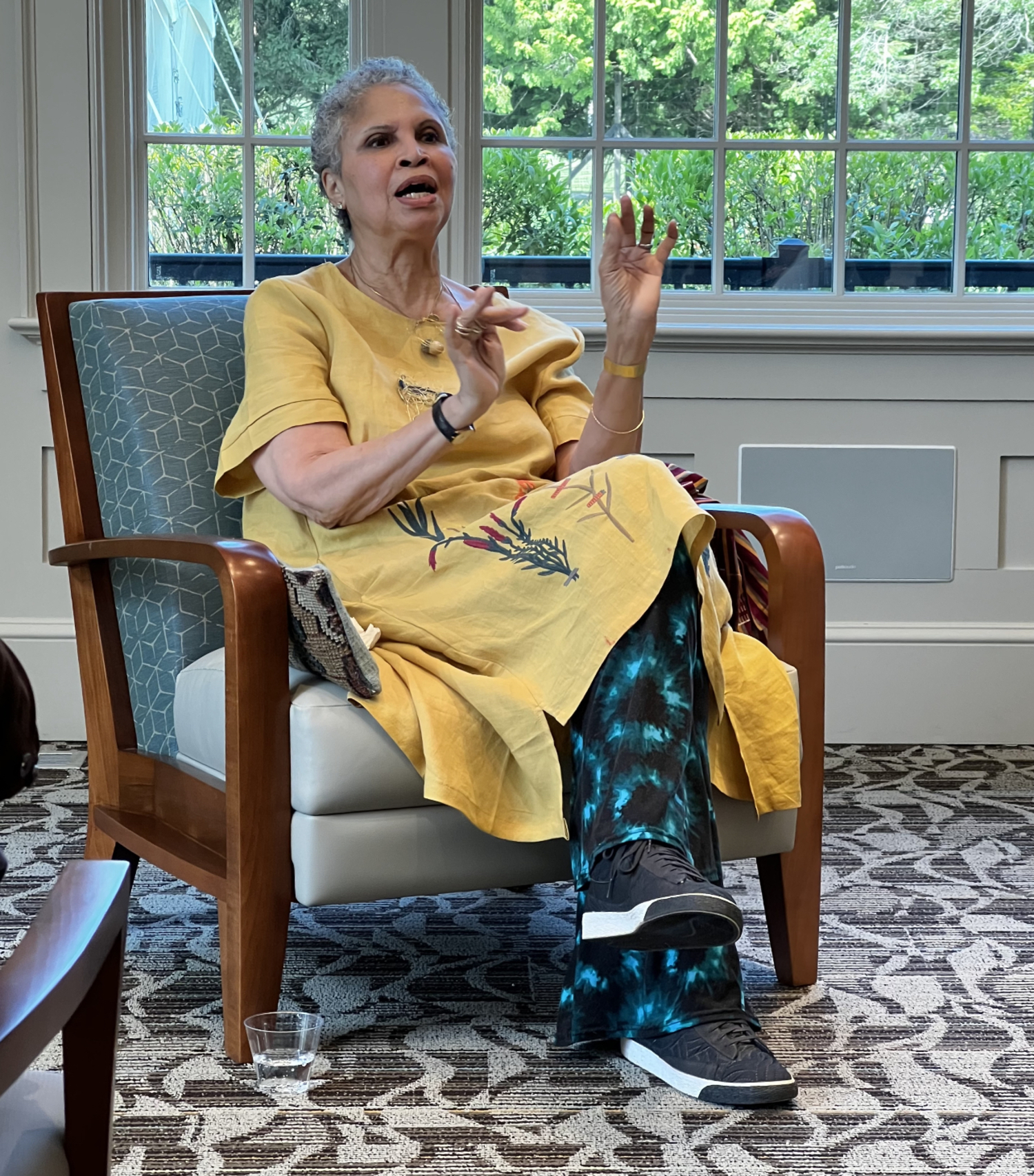 Artist Candace Hill Montgomery discusses her work during a recent talk at Quogue Library. COURTESY QUOGUE LIBRARY