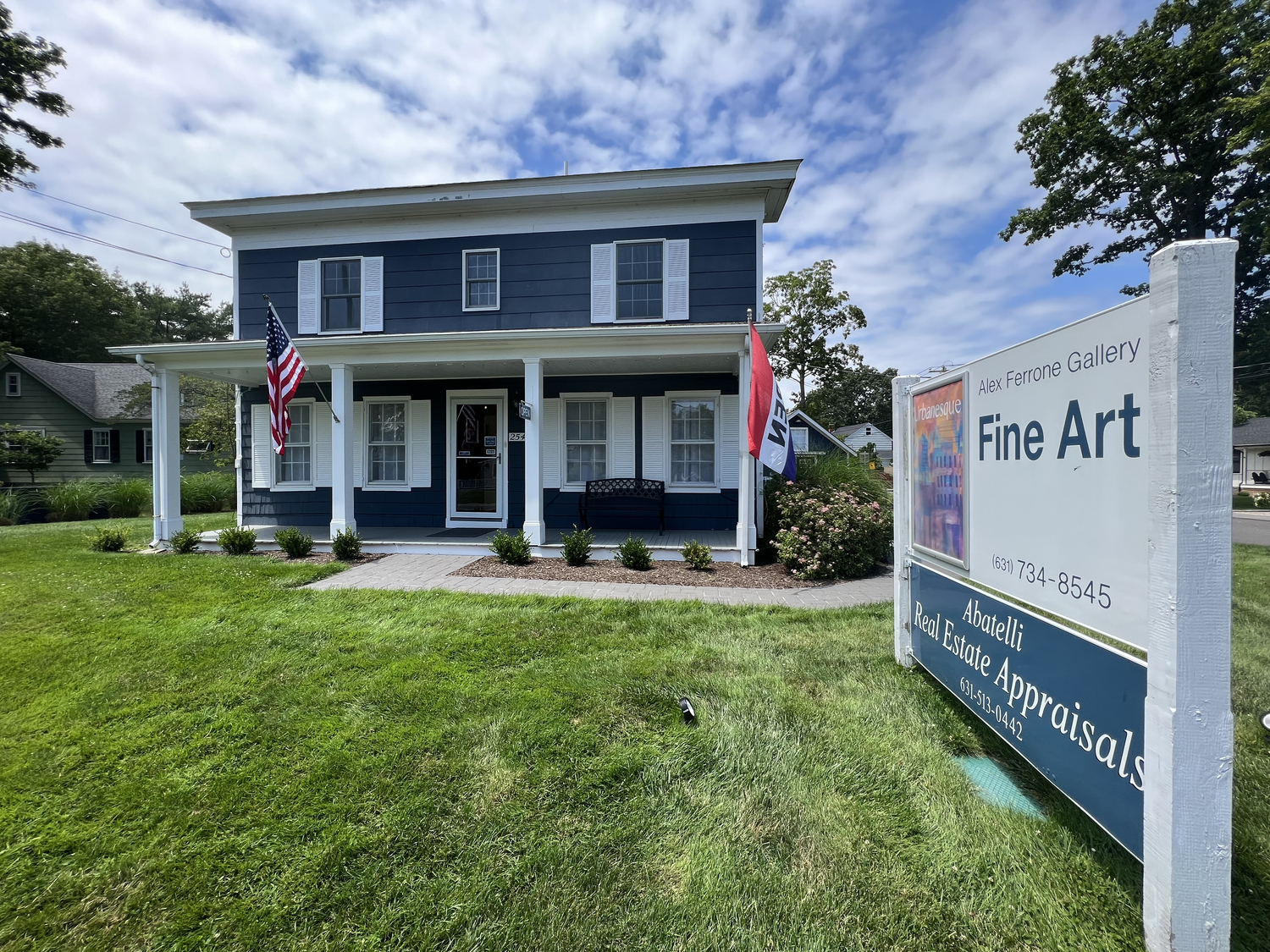 The Alex Ferrone Gallery resides in an historic farmhouse in Cutchogue.    DANA SHAW