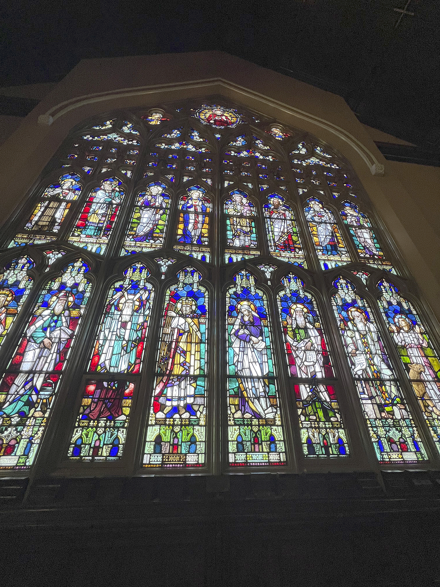 The Basilica Parish of Sacred Hearts of Jesus and Mary in Southampton Village received a $15,000 Sacred Sites grant from the Robert David Lion Gardiner Foundation to repair the front stained glass window.   DANA SHAW
