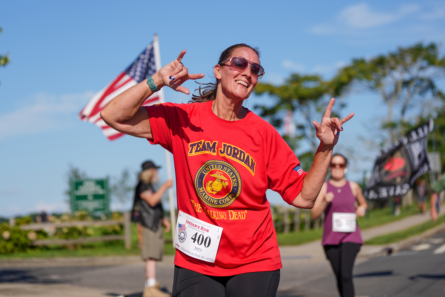 Amy Davis partakes in Jordan's Run.   RON ESPOSITO