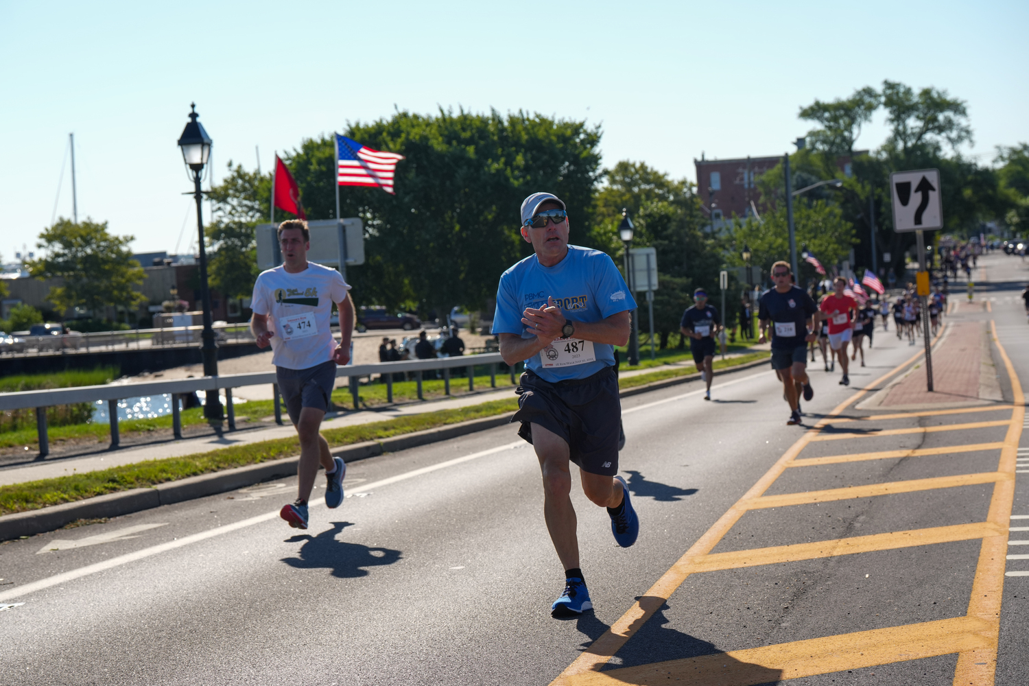 Joe Amato is pumped up as he heads over the Lance Cpl. Jordan Haerter Veterans’ Memorial Bridge.