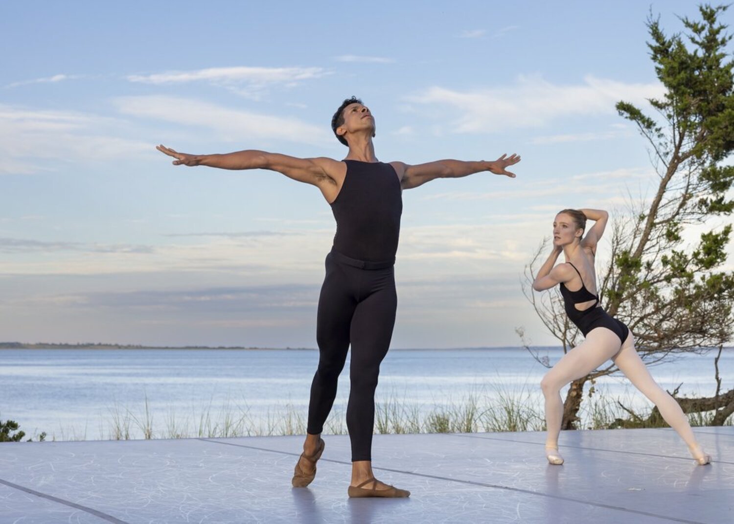 Jose Sebastian and Catherine Hurlin on Opening Night of Hamptons Dance Project 2022. COURTESY ERIN BAIANO