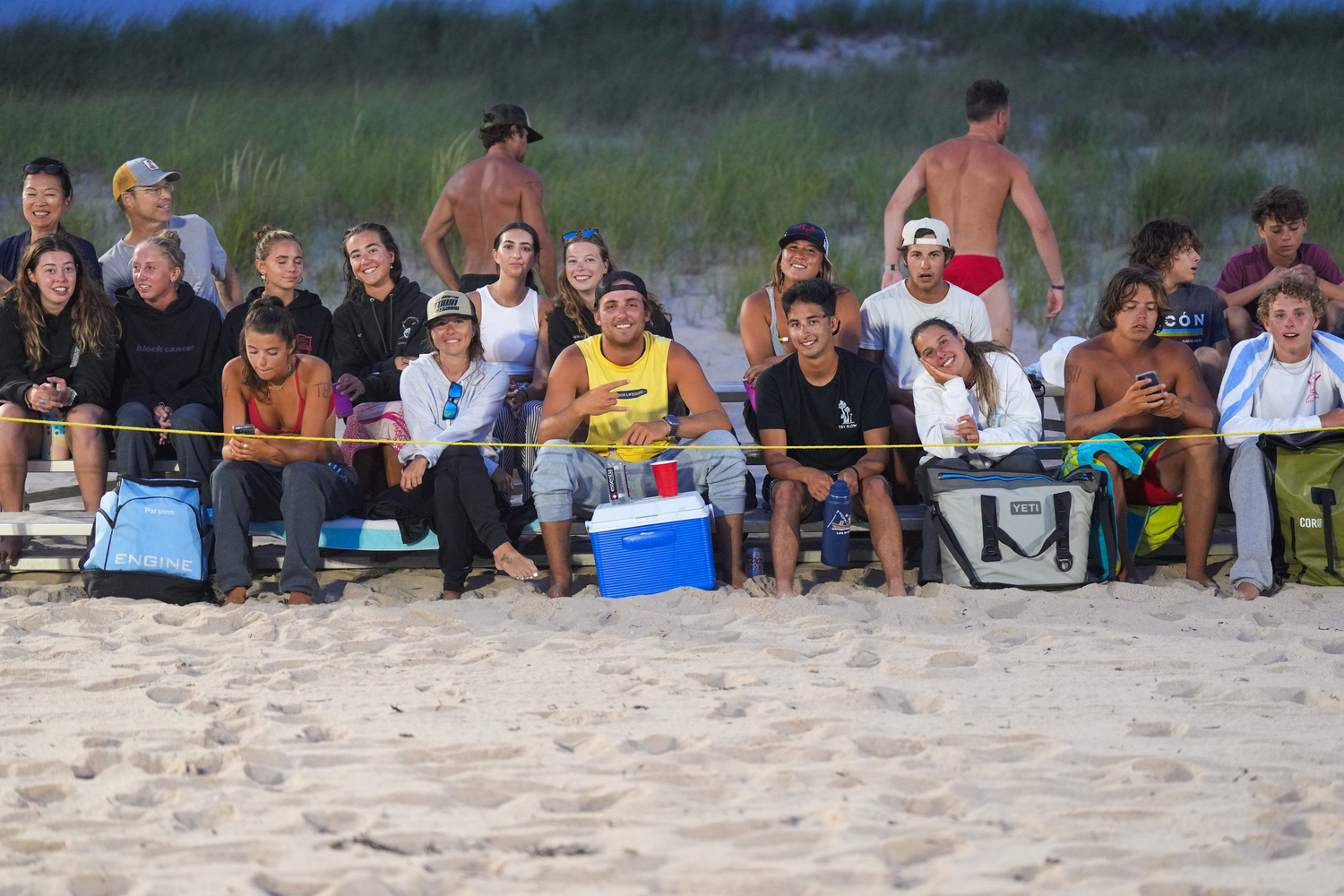 Onlookers get ready for the main event -- the beach flags.   RON ESPOSITO