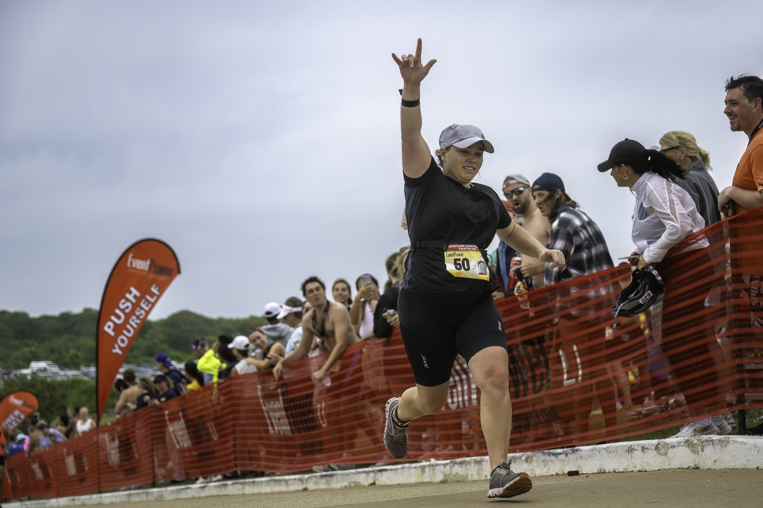 Morgan Ryan heads up the incline to the finish.   MARIANNE BARNETT