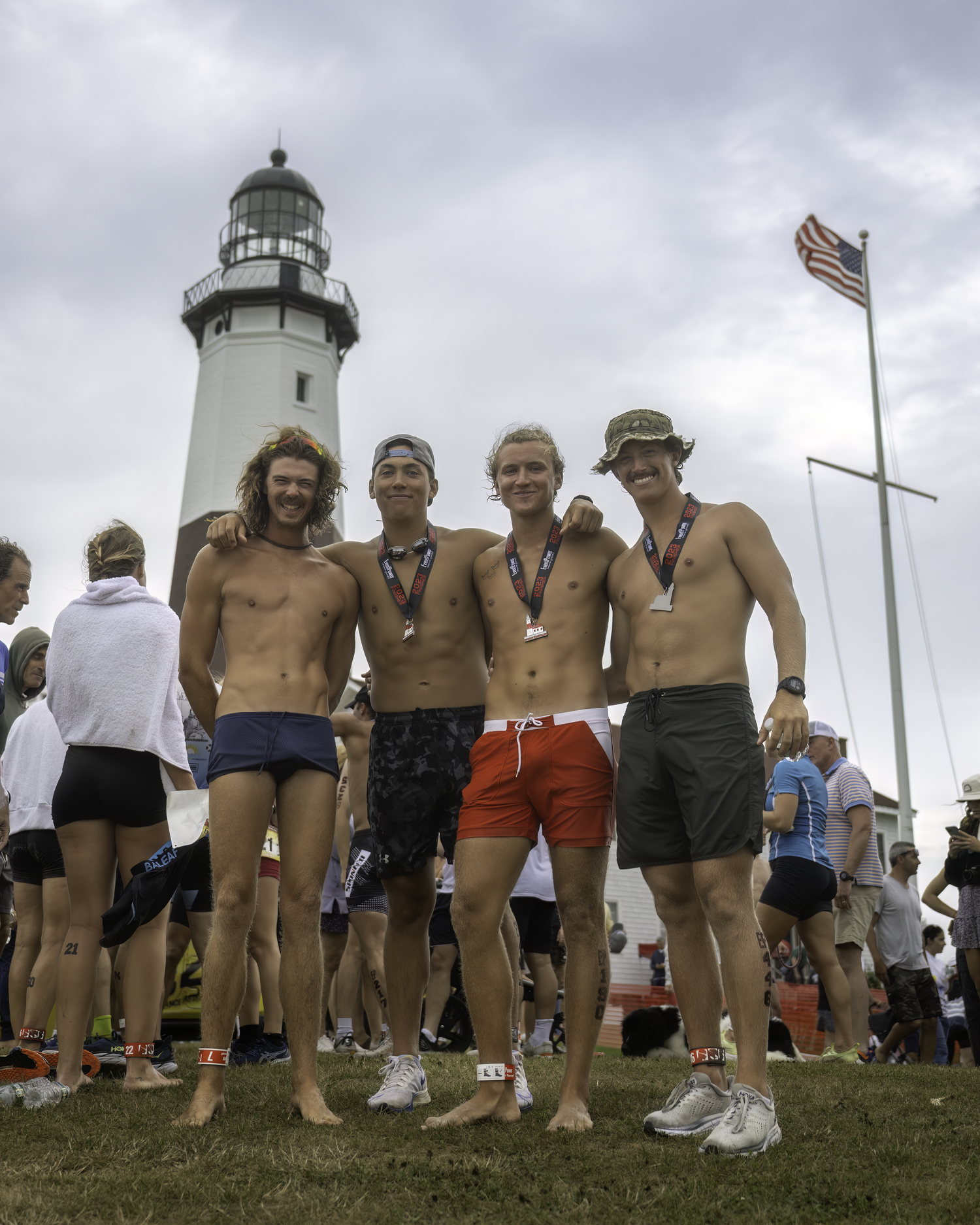 Finishing the Montauk Lighthouse Triathlon.   MARIANNE BARNETT