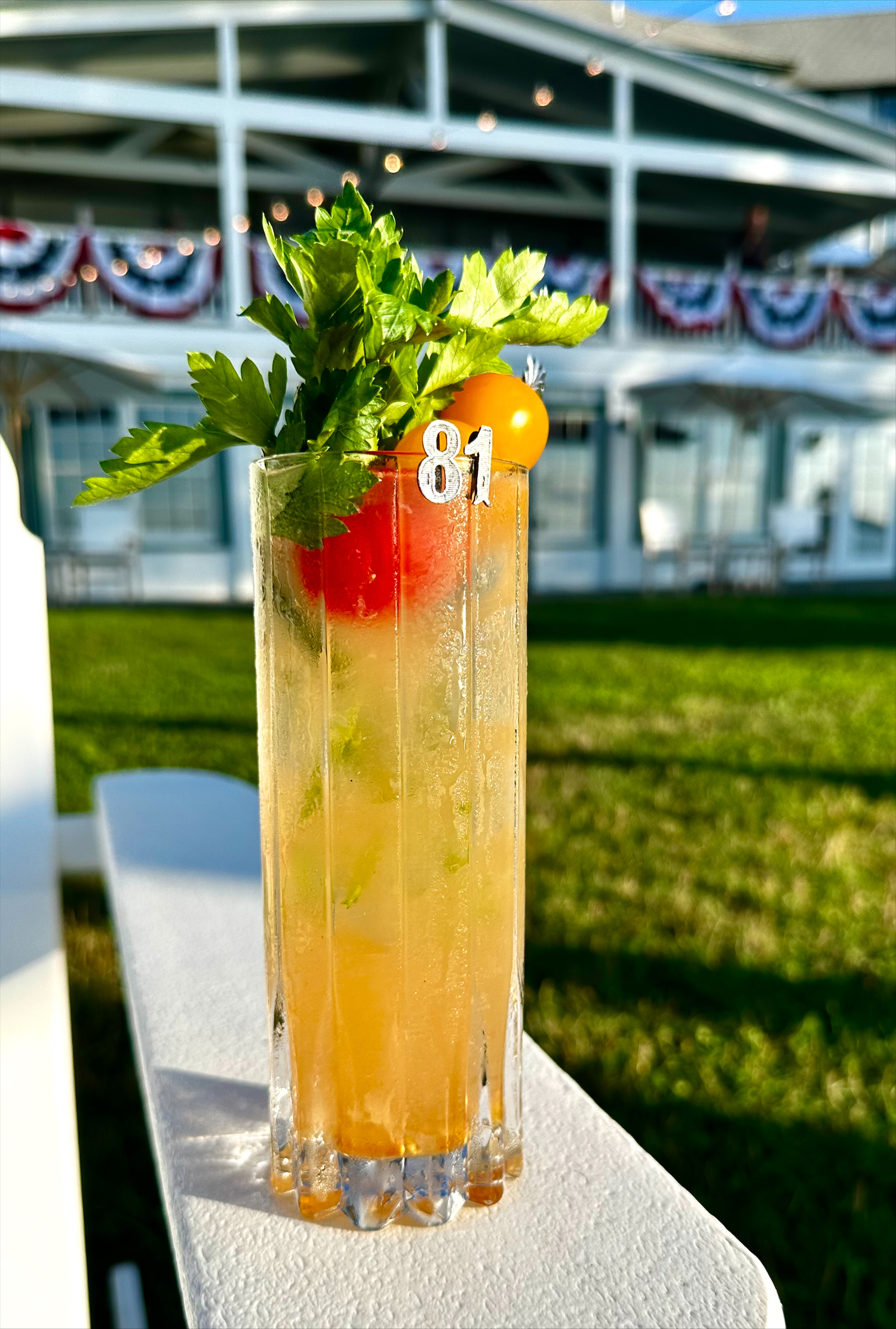 Not Your Everyday Caprese, a drink created by Gillian Georges, manager of The Terrace Bar at The Pridwin on Shelter Island. COURTESY THE PRIDWIN