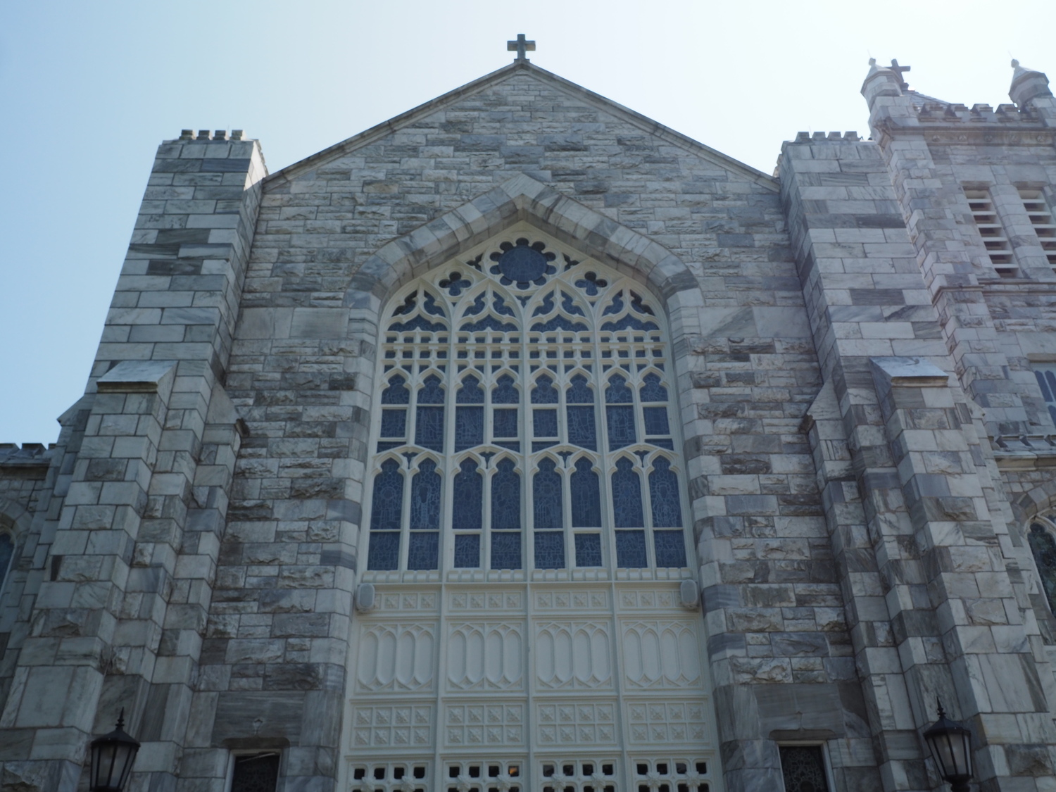 The front of the Basilica Parish of the Sacred Hearts of Jesus and Mary, featuring the recently restored Great Window. JOHN PAUL FERRANTINO