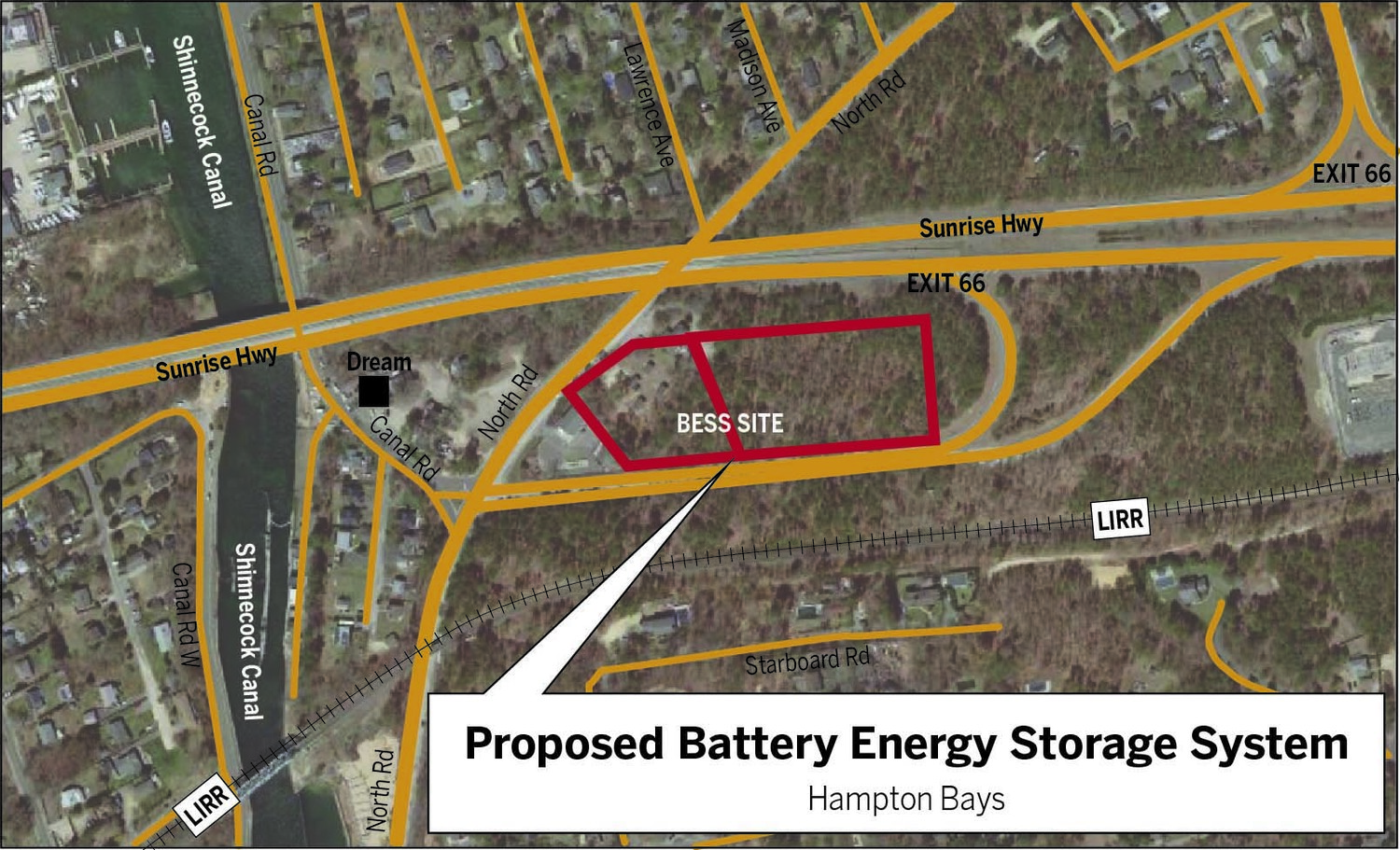 The proposed battery energy storage system proposed in Hampton Bays.