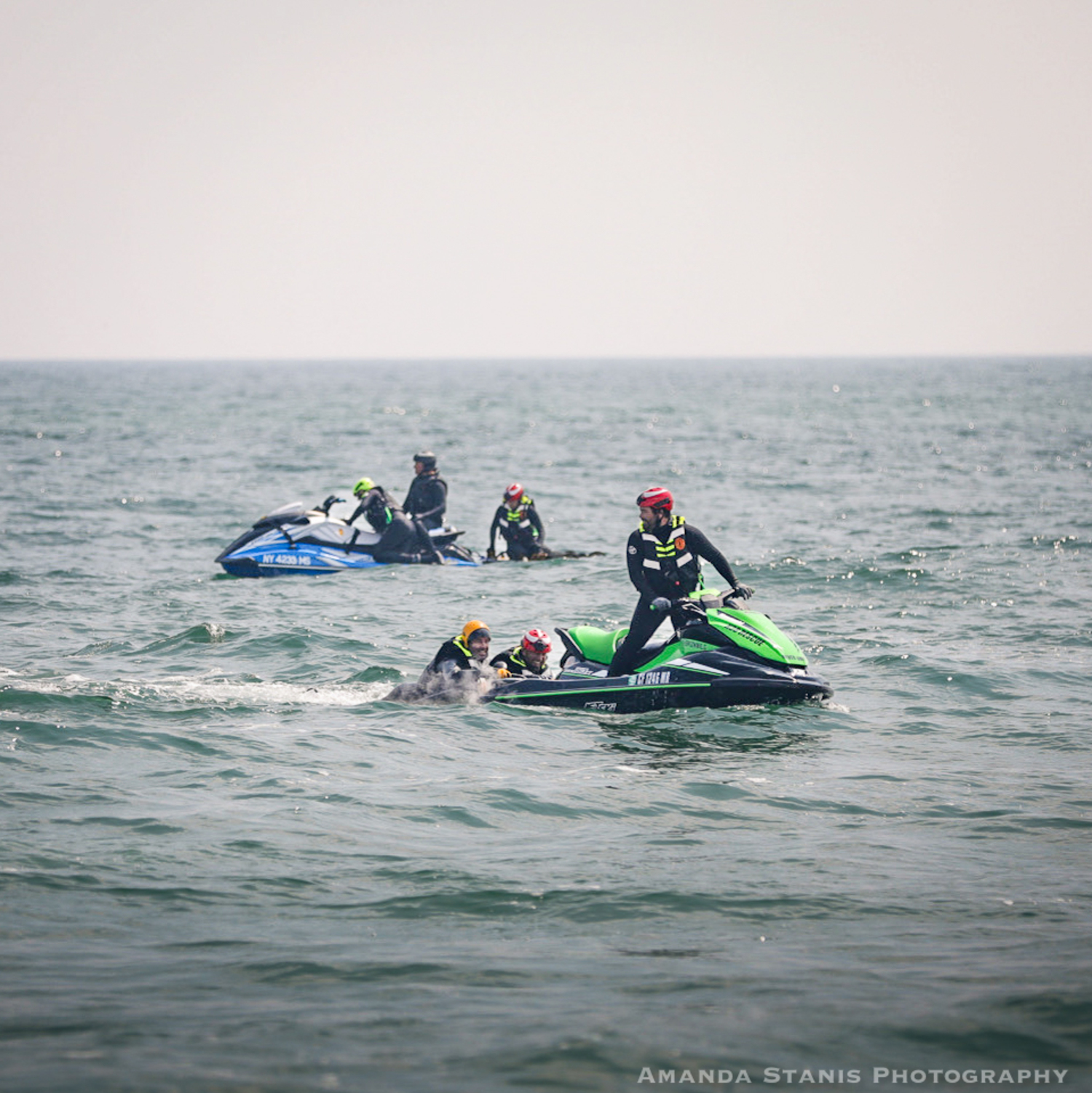 Members of the East Hampton Village Lifeguards went through the K-38 jet ski training program earlier this summer, which teaches them rescue skills in rough waters. The program is used by lifeguards in Hawaii and by the U.S. military. 
PHOTOS BY AMANDA STANIS