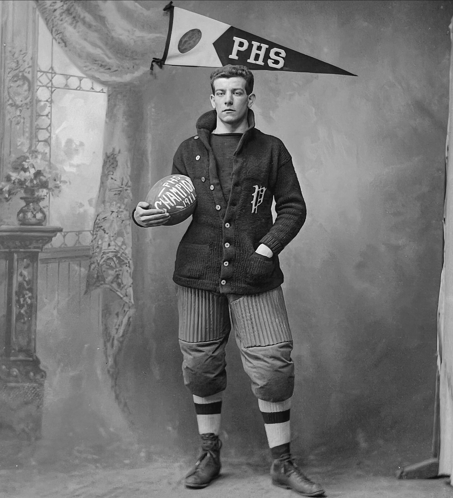 An unidentified Pierson High School football star. WILLIAM G. HOWARD