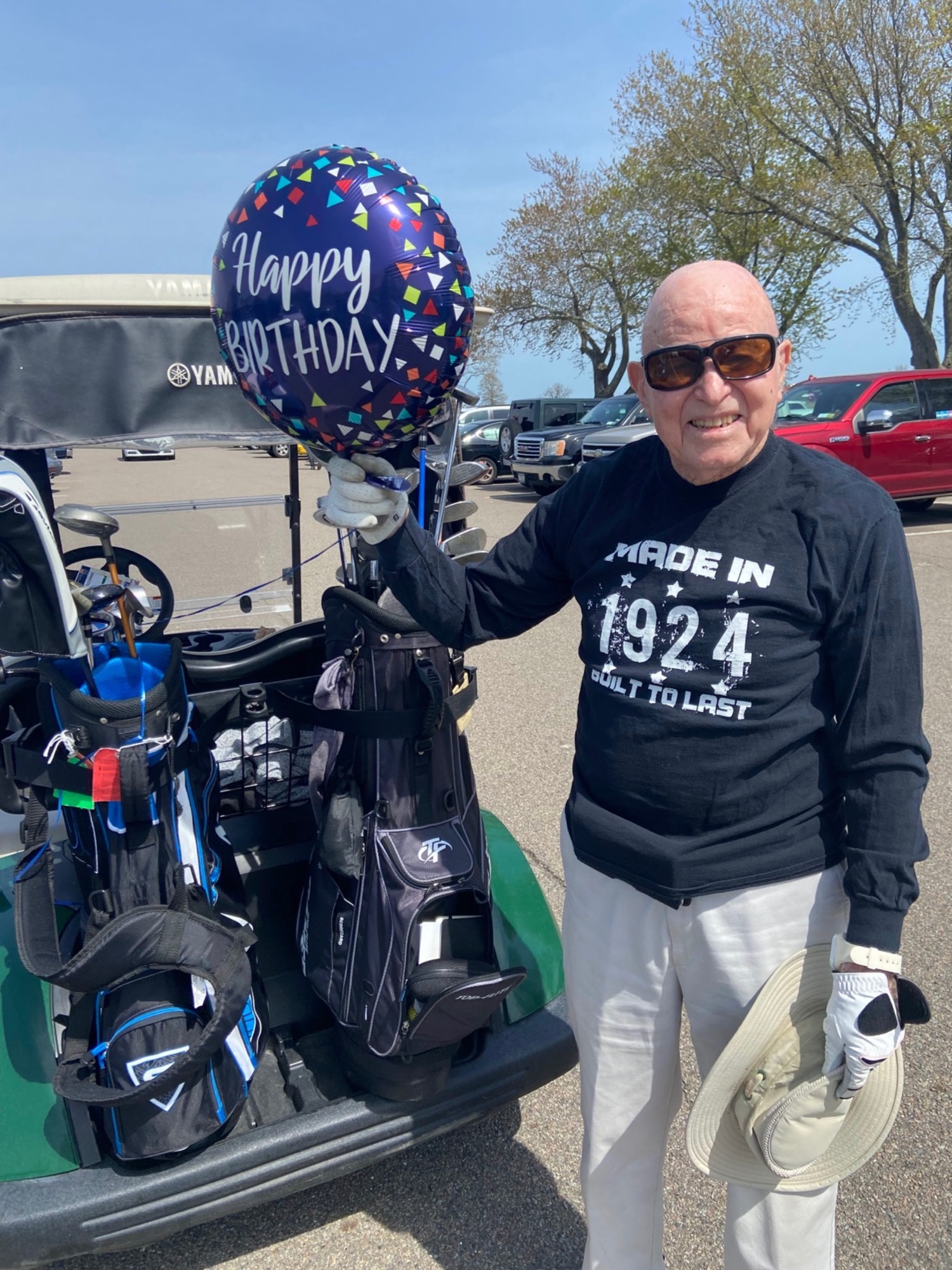 Jack Weber golfing on his 98th birthday. TRACY TAMUCCI