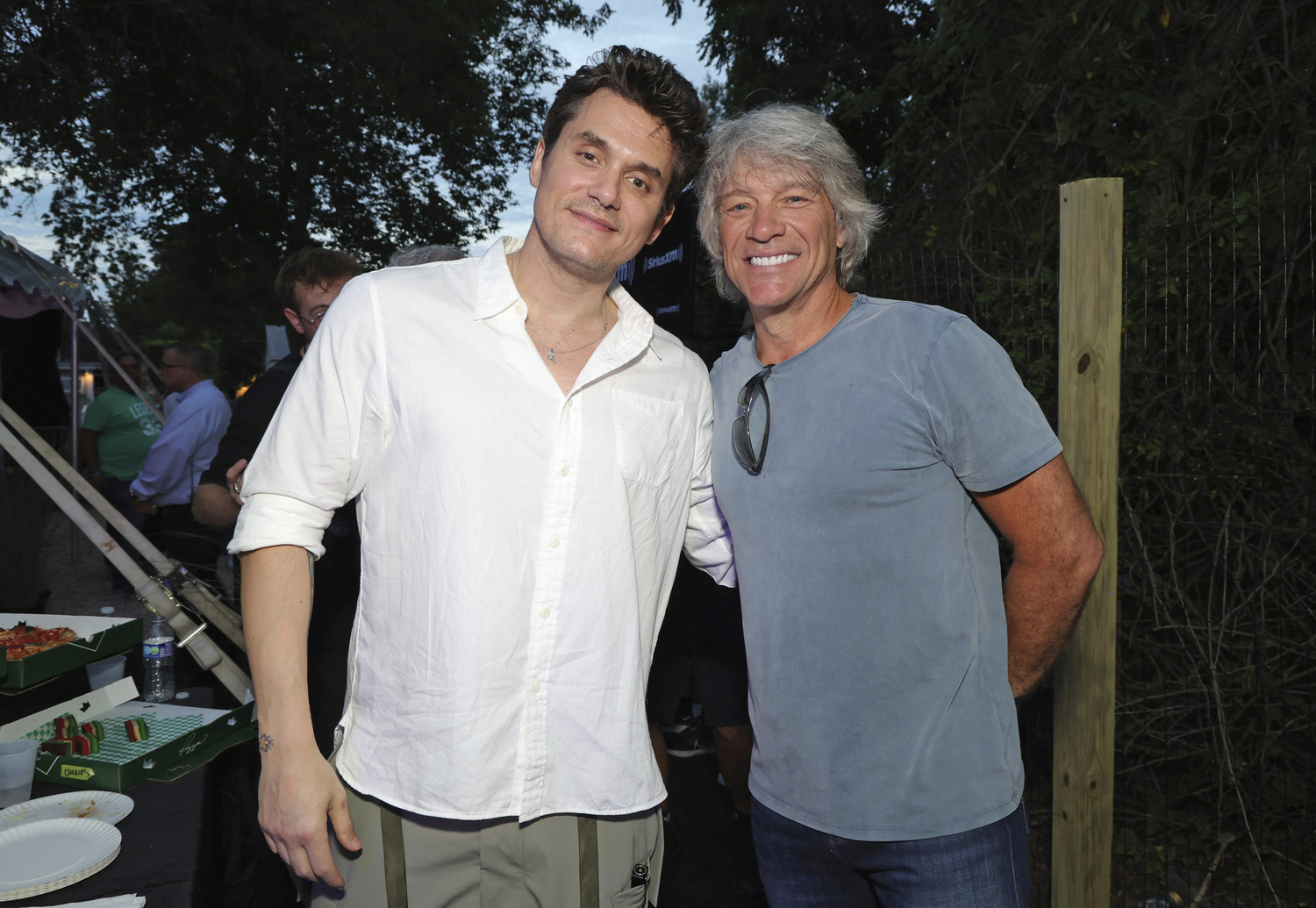 John Mayer and Jon Bon Jovi attend as Ed Sheeran performs live for SiriusXM at the Stephen Talkhouse on Monday evening.          Kevin Mazur/Getty Images for SiriusXM