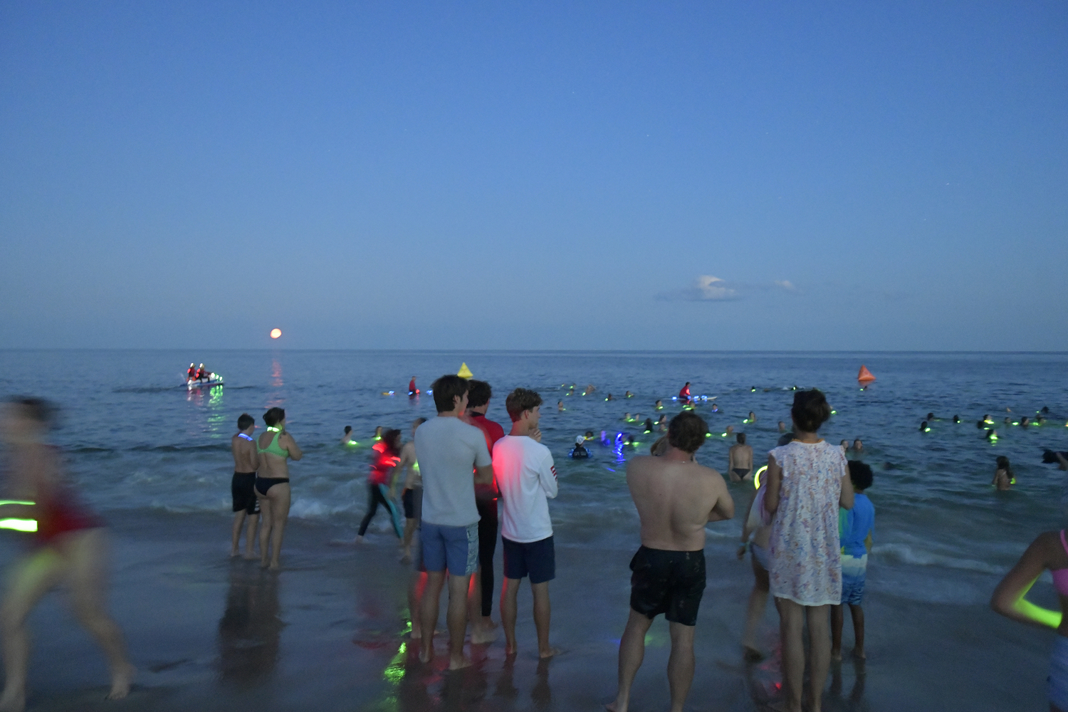 The Moonlit Plunge for Heart of the Hamptons on Tuesday night at Coopers Beach.  DANA SHAWAW