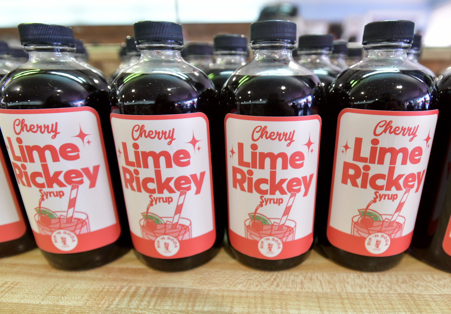 Sip’n Soda's Cherry Lime Rickey syrup.   DANA SHAW