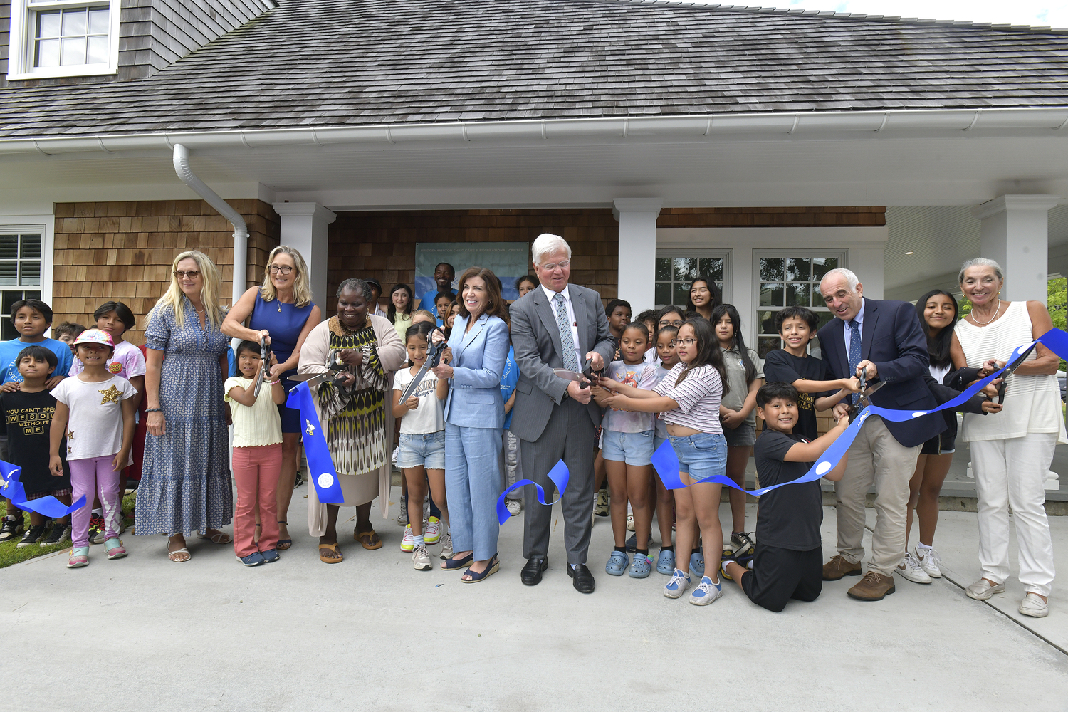 The ribbon is cut at the Bridgehampton Child Care and Recreational  Center on Friday.   DANA SHAW