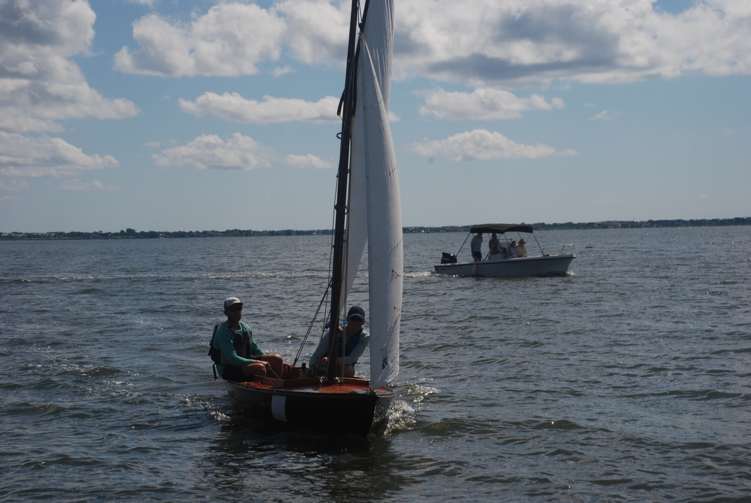 Luke Hickling and Canute Dalmasse crossing the finish line in first place on July 30. BRYAN DALMASSE