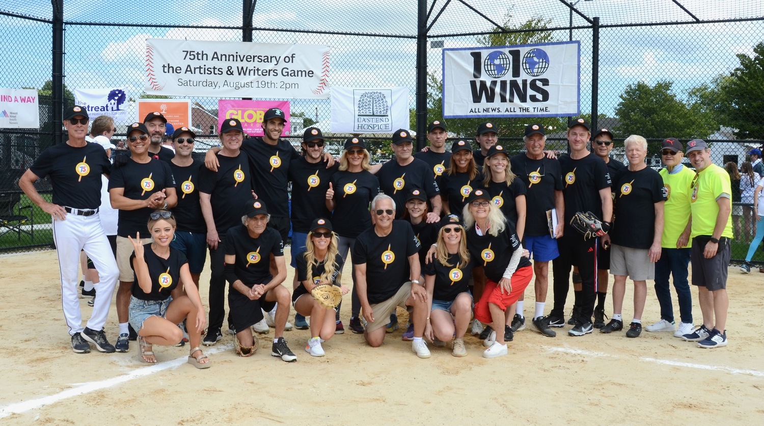The Writers at the 75th annual Artists and Writers Celebrity Softball game at Herrick Park in East Hampton on Saturday.    KYRIL BROMLEY