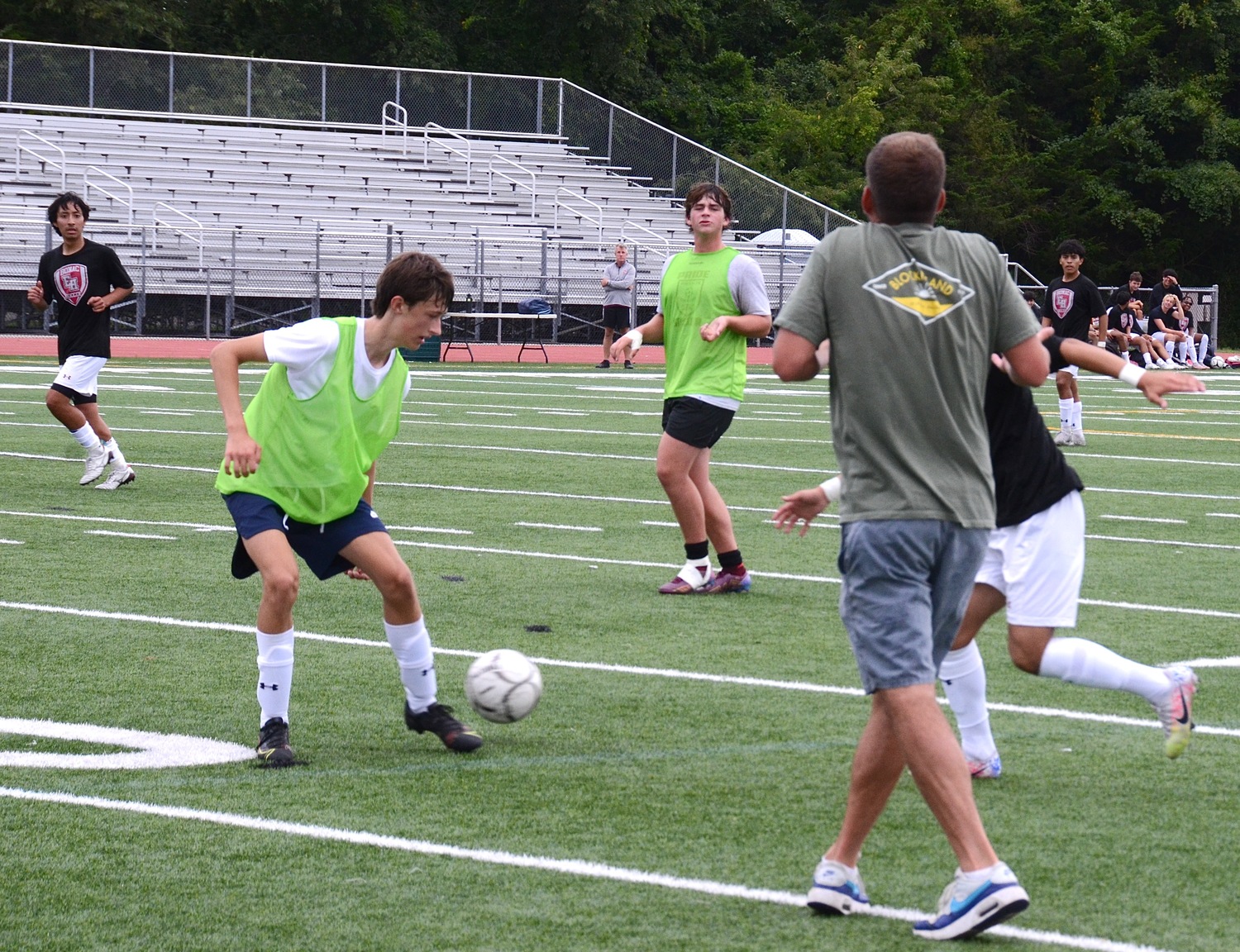 The Pierson/Bridgehampton boys soccer team competed in a three-way scrimmage at East Hampton on Monday evening. Southampton also competed.   KYRIL BROMLEY