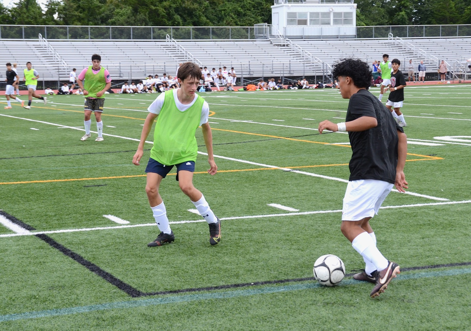 The Pierson/Bridgehampton boys soccer team competed in a three-way scrimmage at East Hampton on Monday evening. Southampton also competed.   KYRIL BROMLEY