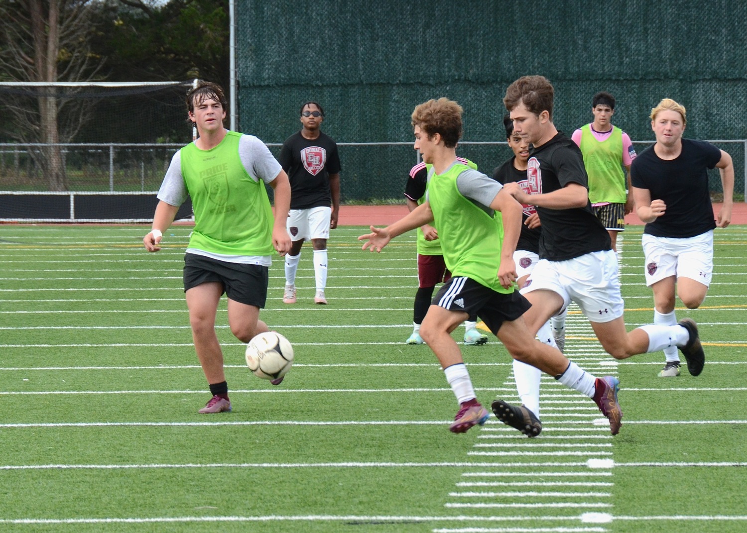 The Pierson/Bridgehampton boys soccer team competed in a three-way scrimmage at East Hampton on Monday evening. Southampton also competed.   KYRIL BROMLEY