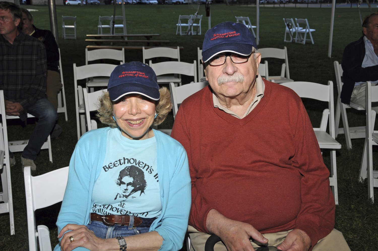 Victoria Bond and Stephan Peskin at The Hamptons Festival of Music's inaugural concert in Herrick Park  on August 21. The audience enjoyed the music that accompanied the Charlie Chaplin silent film 