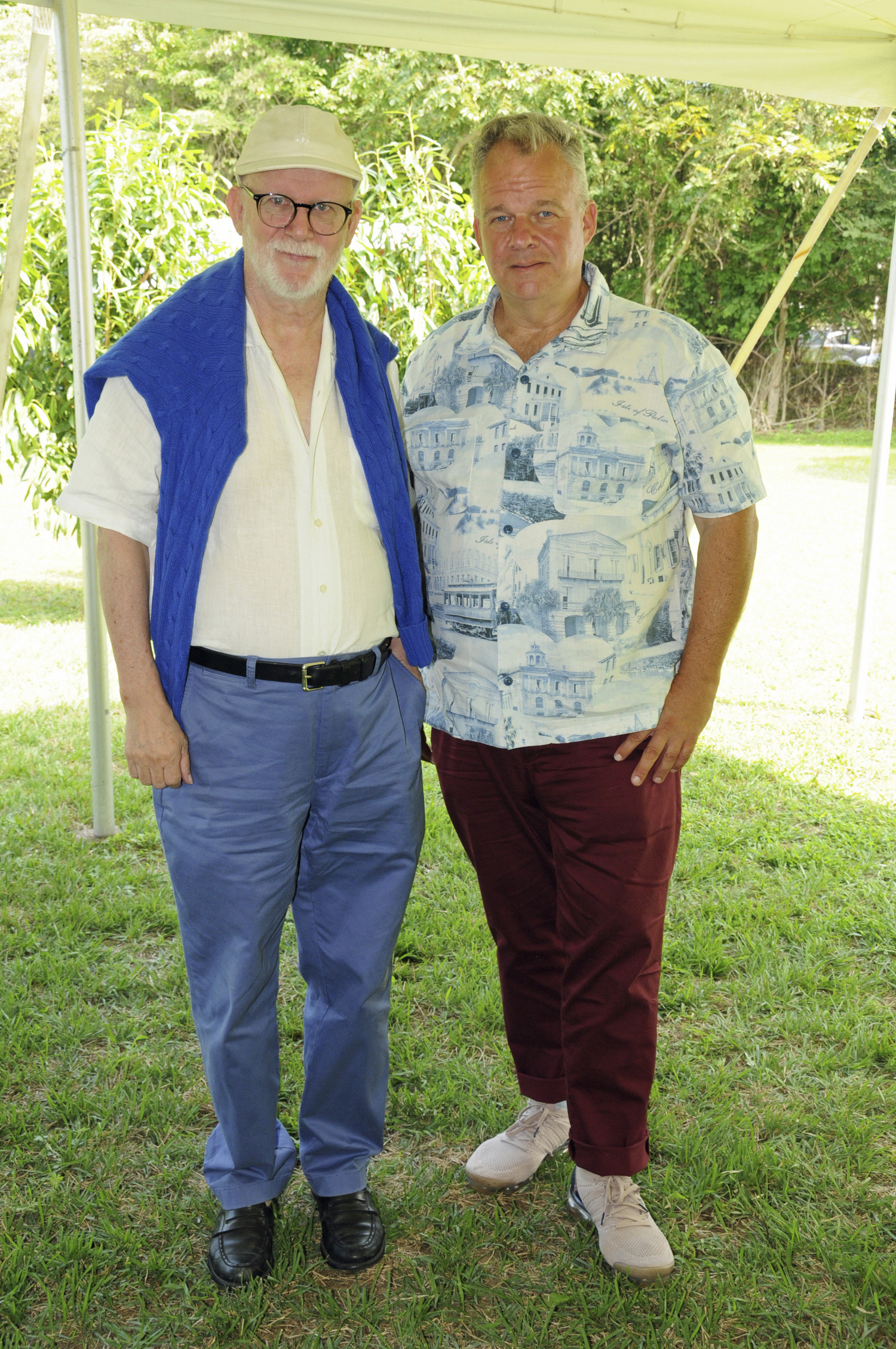 Gary Lawrance and James Hogarty at Project MOST's  Summer Picnic at The Neighborhood House on Three Mile Harbor Road in East Hampton On Sunday afternoon. The benefit, hosted by Lenny Ackerman and Patti Silver, gave guests the opportunity to learn about Project MOST's future home.    RICHARD LEWIN