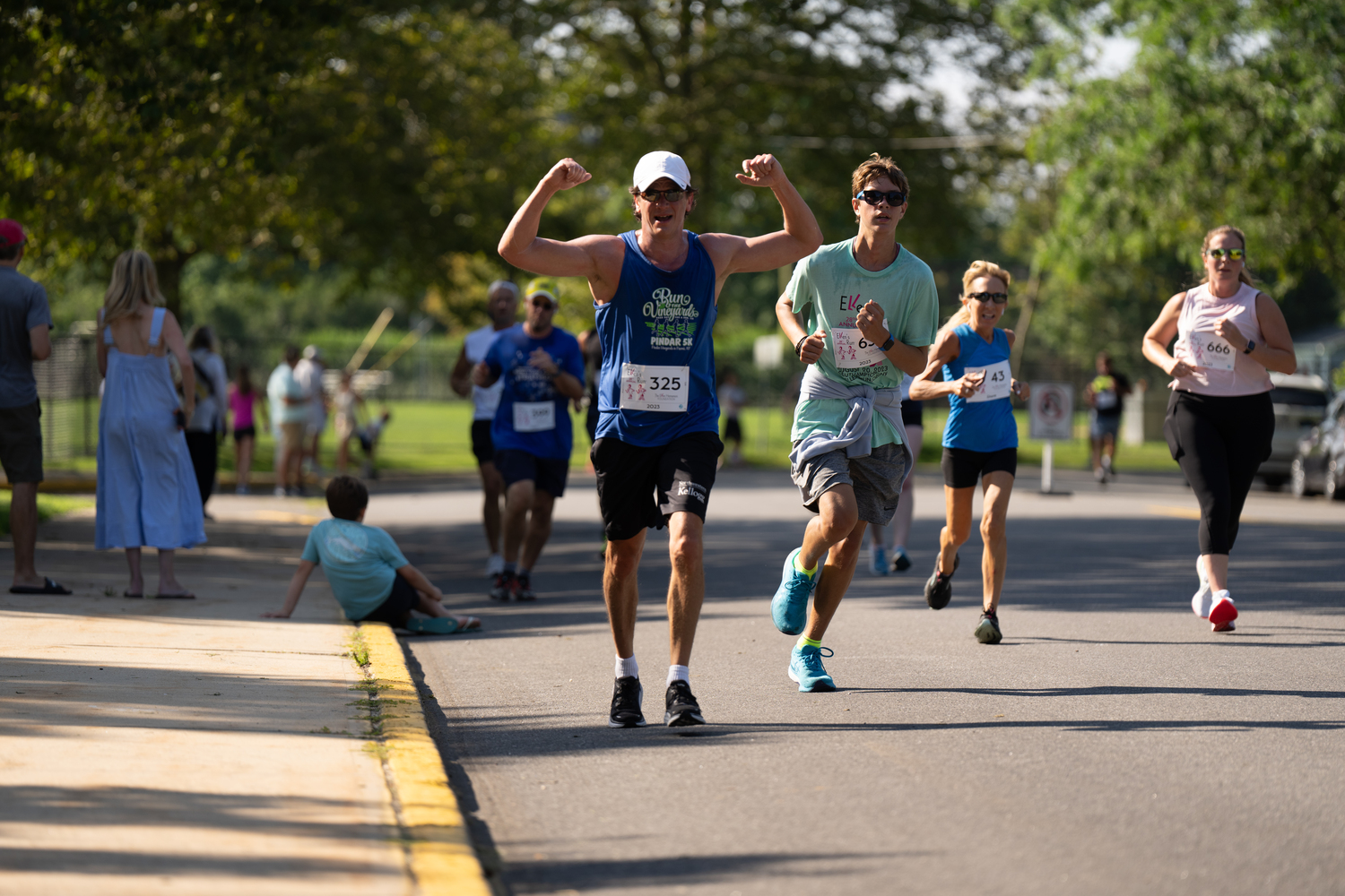 Ari Ackerman is pumped up to finish the race.   RON ESPOSITO