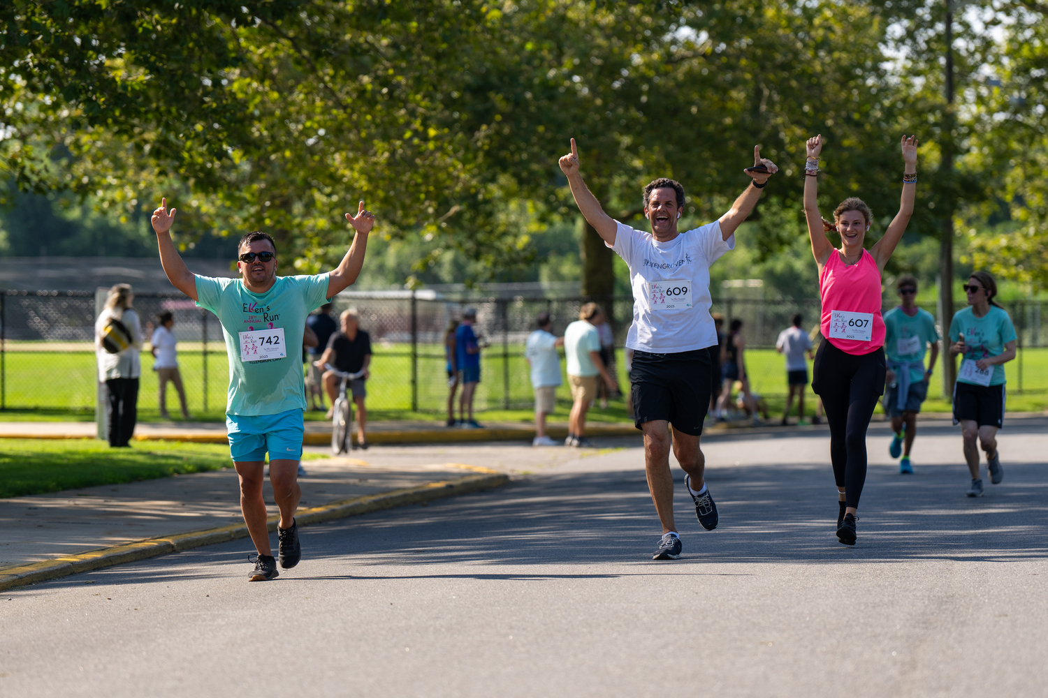 Runners head toward the finish line.   RON ESPOSITO