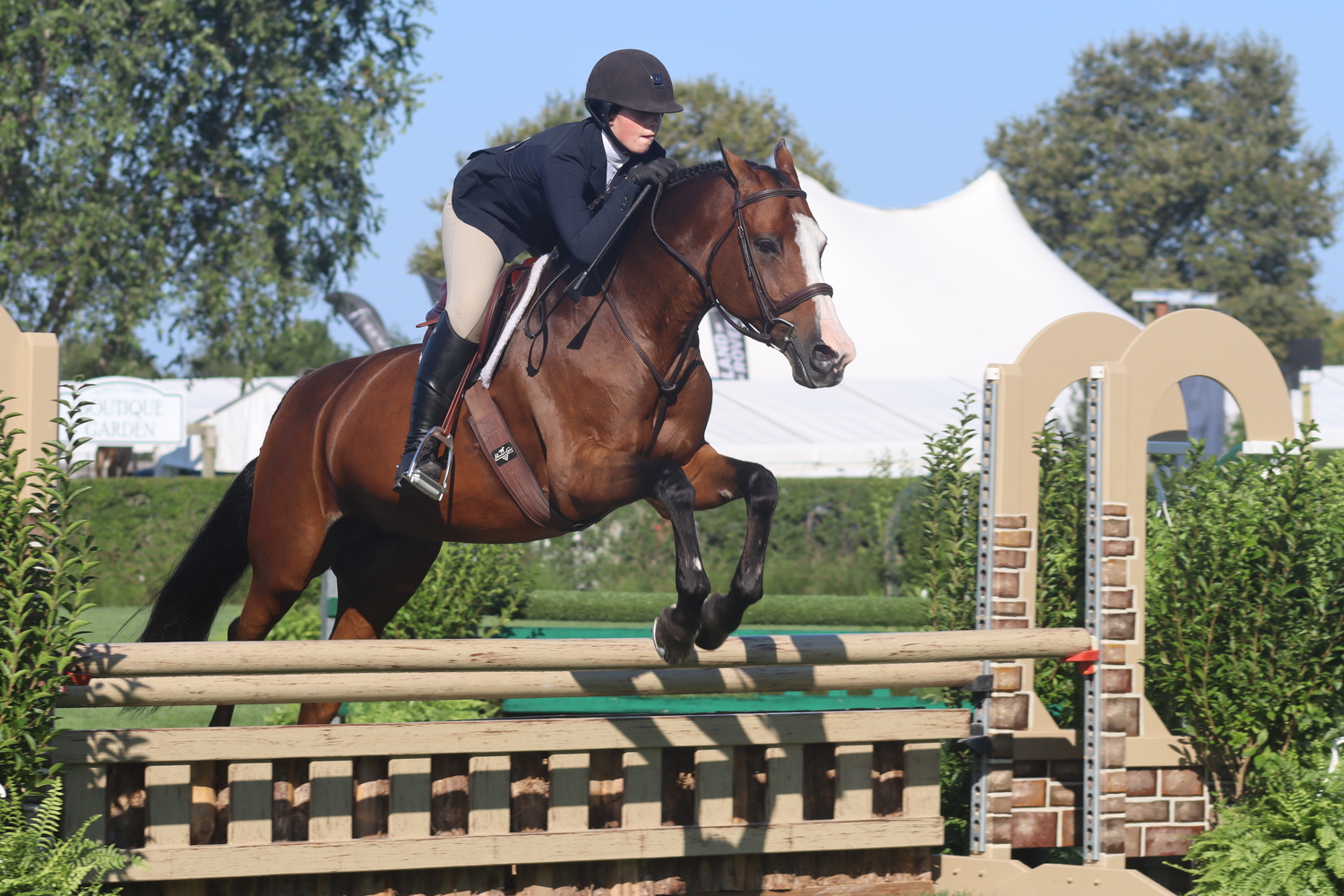 Southampton resident Paige Mattingly and her horse, Karla, in the local junior hunter division. CAILIN RILEY