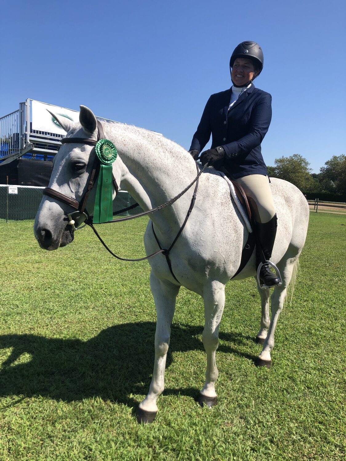 Susan Falkowski and her horse, Chunky Monkey, finished sixth in the adult equitation division. CAILIN RILEY