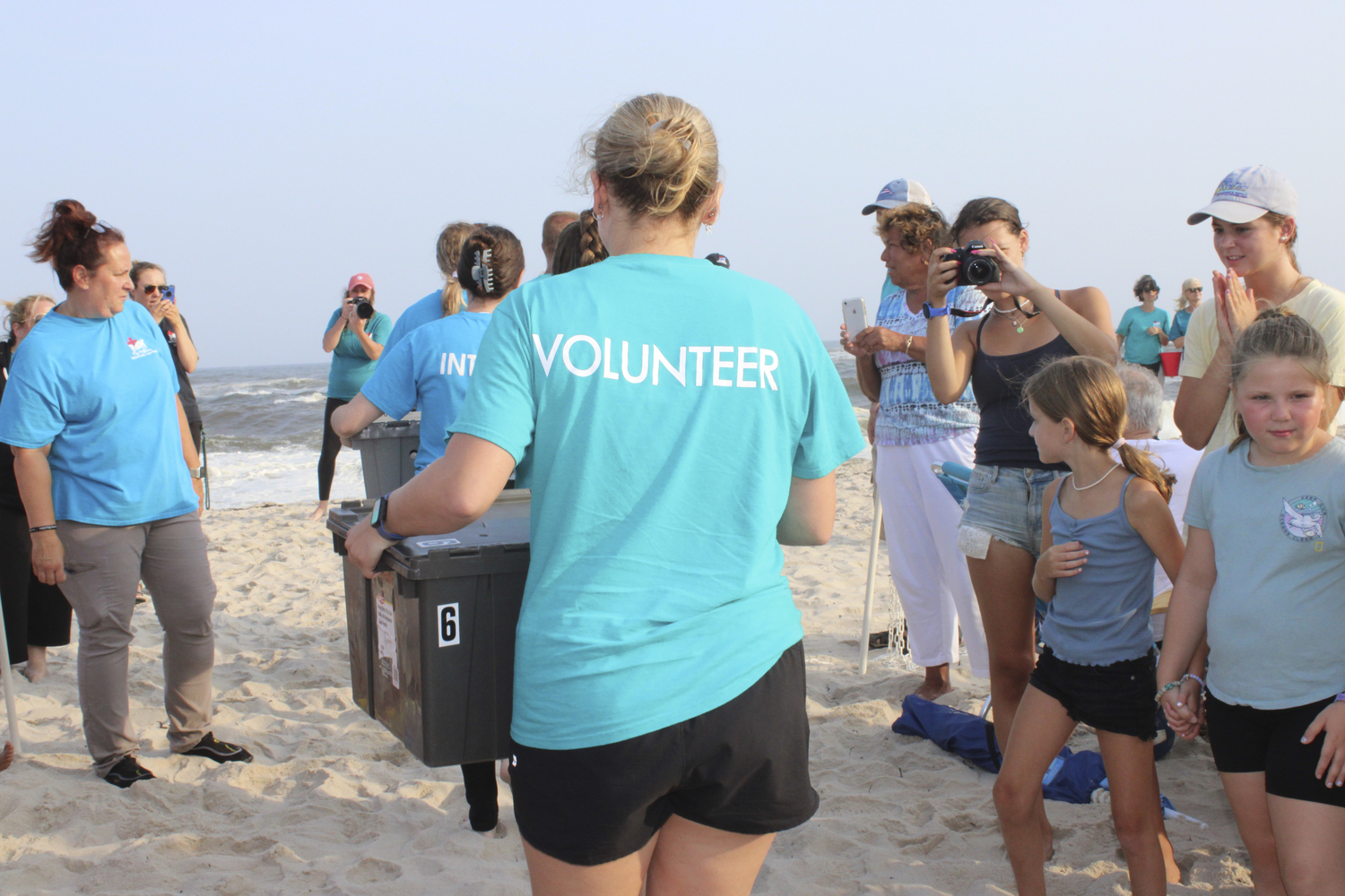 New York Marine Rescue Center hosted its first public release of  seven sea turtles From the 22/23 cold stun season at Tiana Beach in Hampton Bays on July 27.   DYLANN HANRAHAN