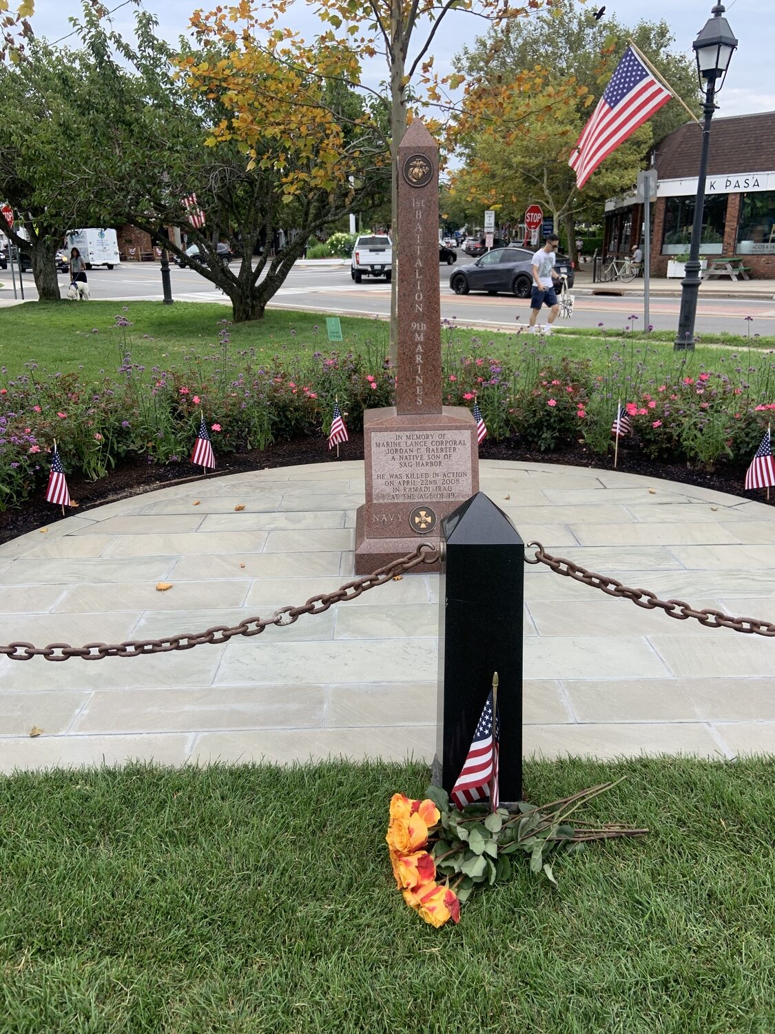 After extensive site work, a memorial monument for U.S. Marine Lance Cpl. Jordan Haerter is now more visible. STEPHEN J. KOTZ